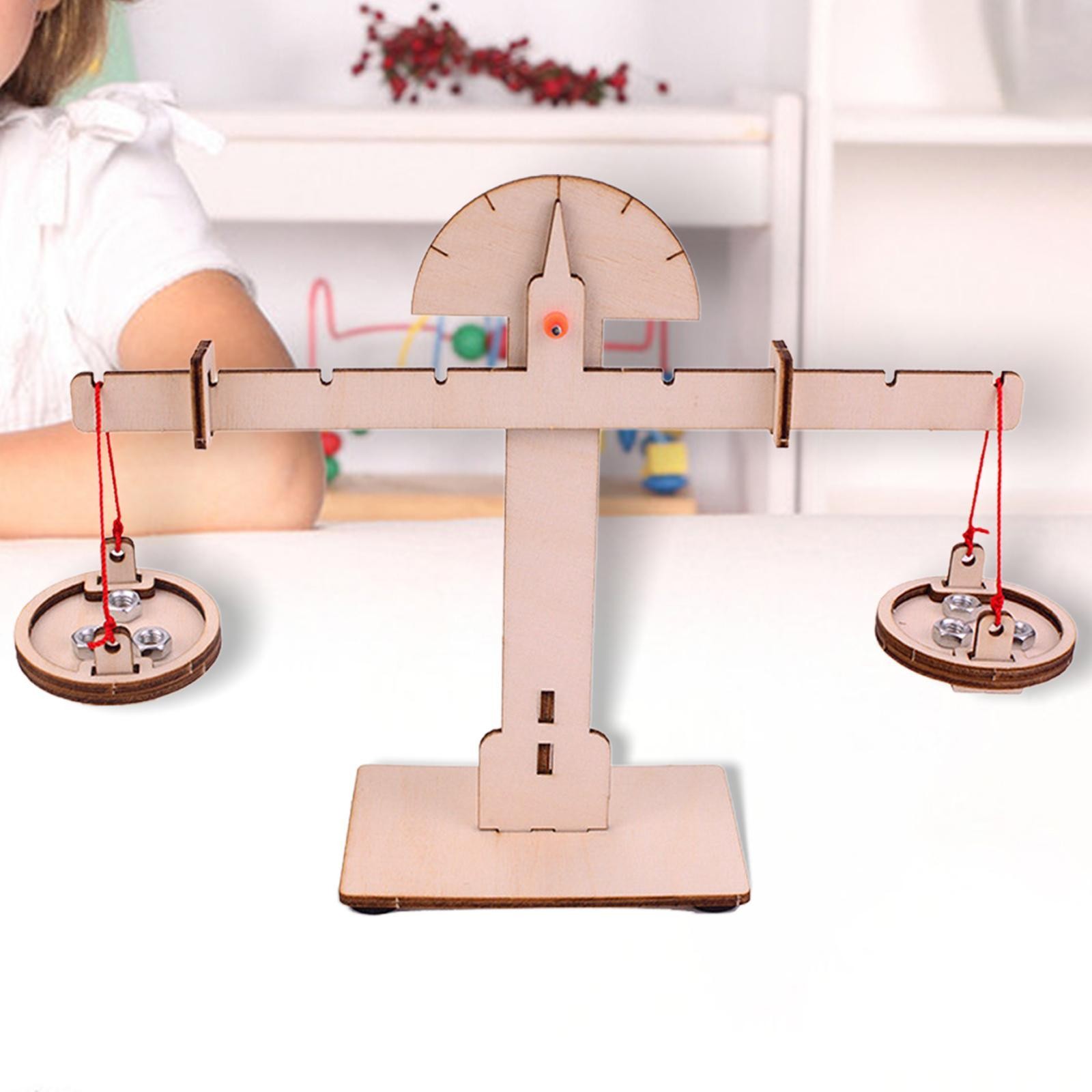 Wooden Balance Scale Kit DIY Educational Toy Learning Material Accessories