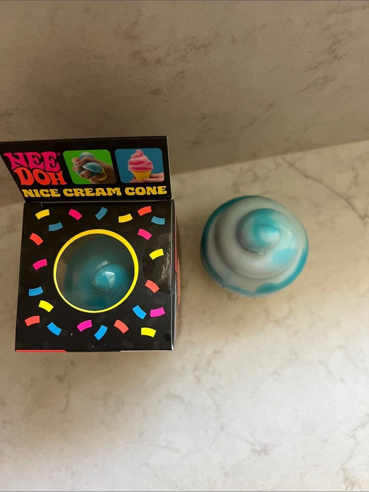 Needoh Blue Nice Dream Cone Squishy Squeezy Fidget Toy Ice cream