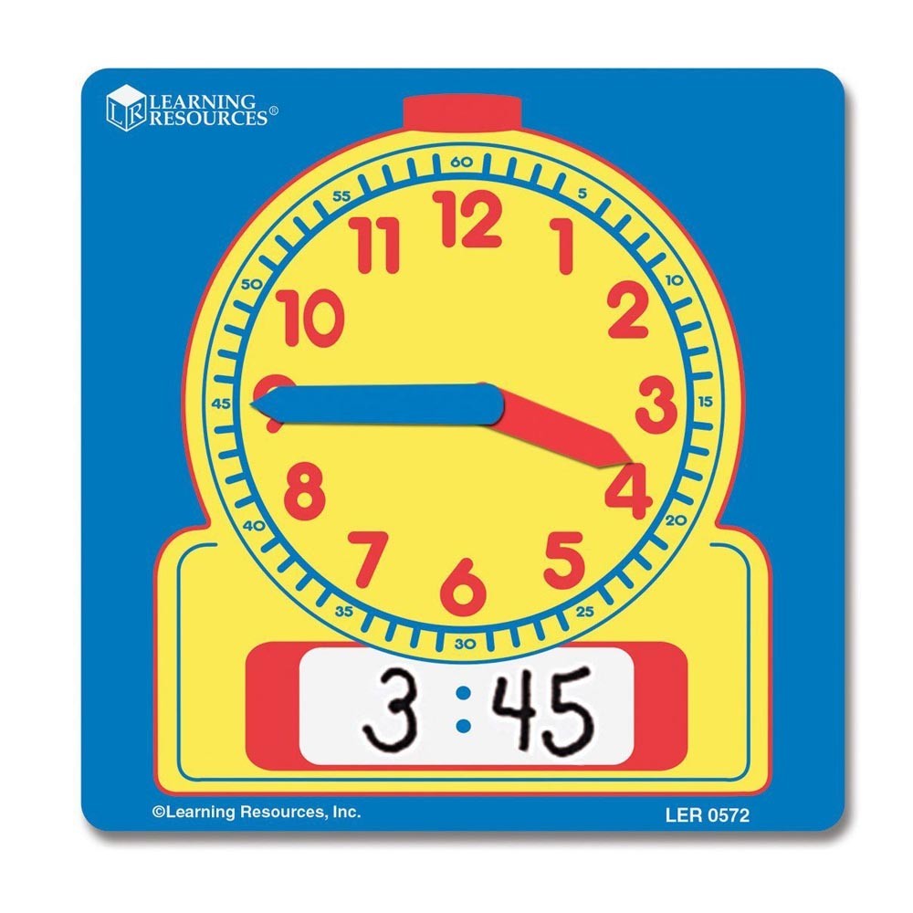 Learning Resources Mini Wipe Clean Clock – Kid’s Learning Time Teaching Toy