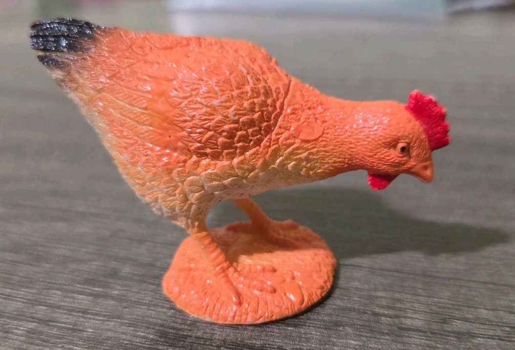 Chicken Hen Brown Realistic Small Toy Model Plastic Replica Barn Animal.