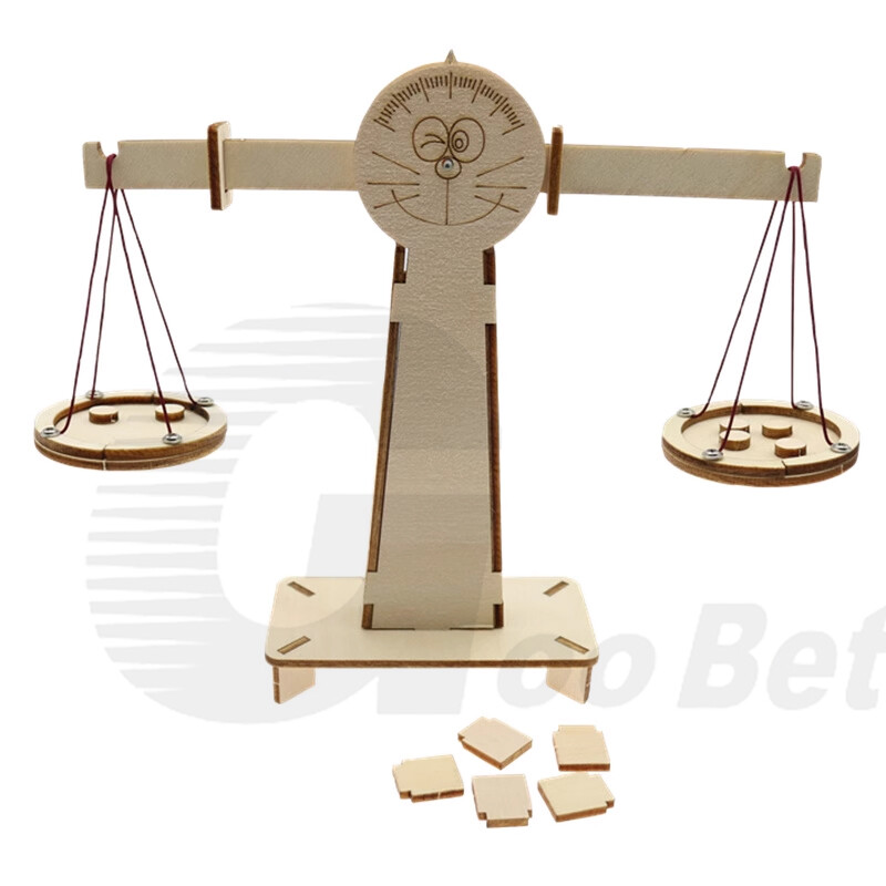 Wood Balance Scale Craft Toy DIY Kit Children Educational Self Assembly Project