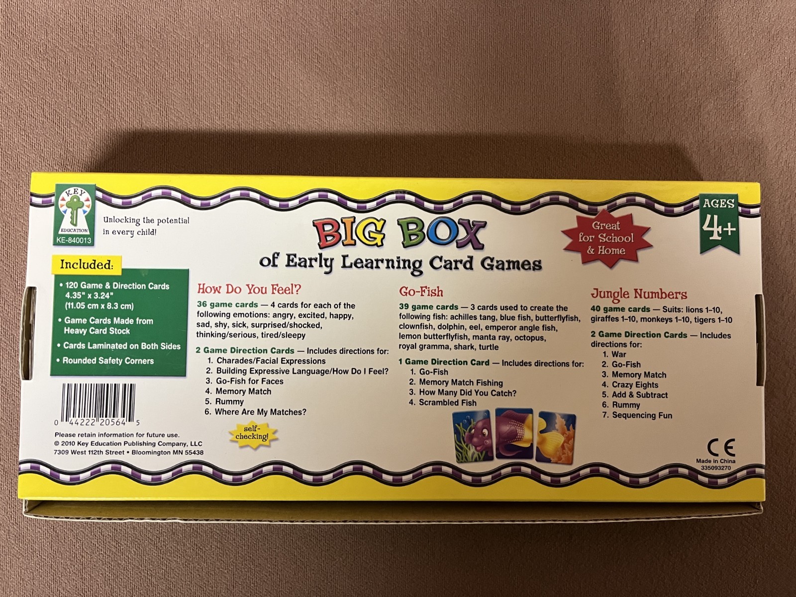 Big Box Early Learning Cards/Games-New Factory Sealed