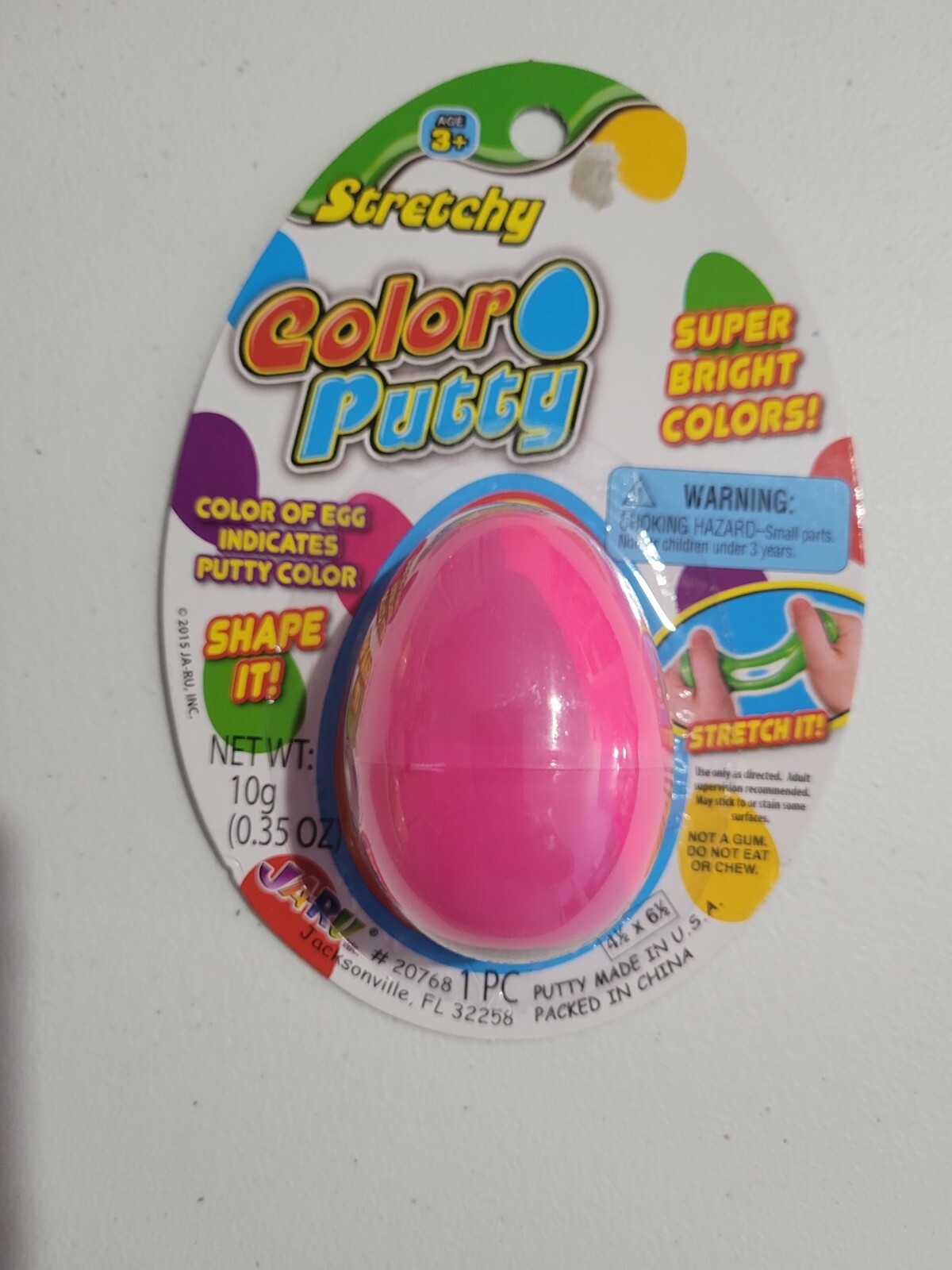 Ja-Ru Colored Putty Neon Egg. Stretchy. Brand new. Sealed. Free Shipping