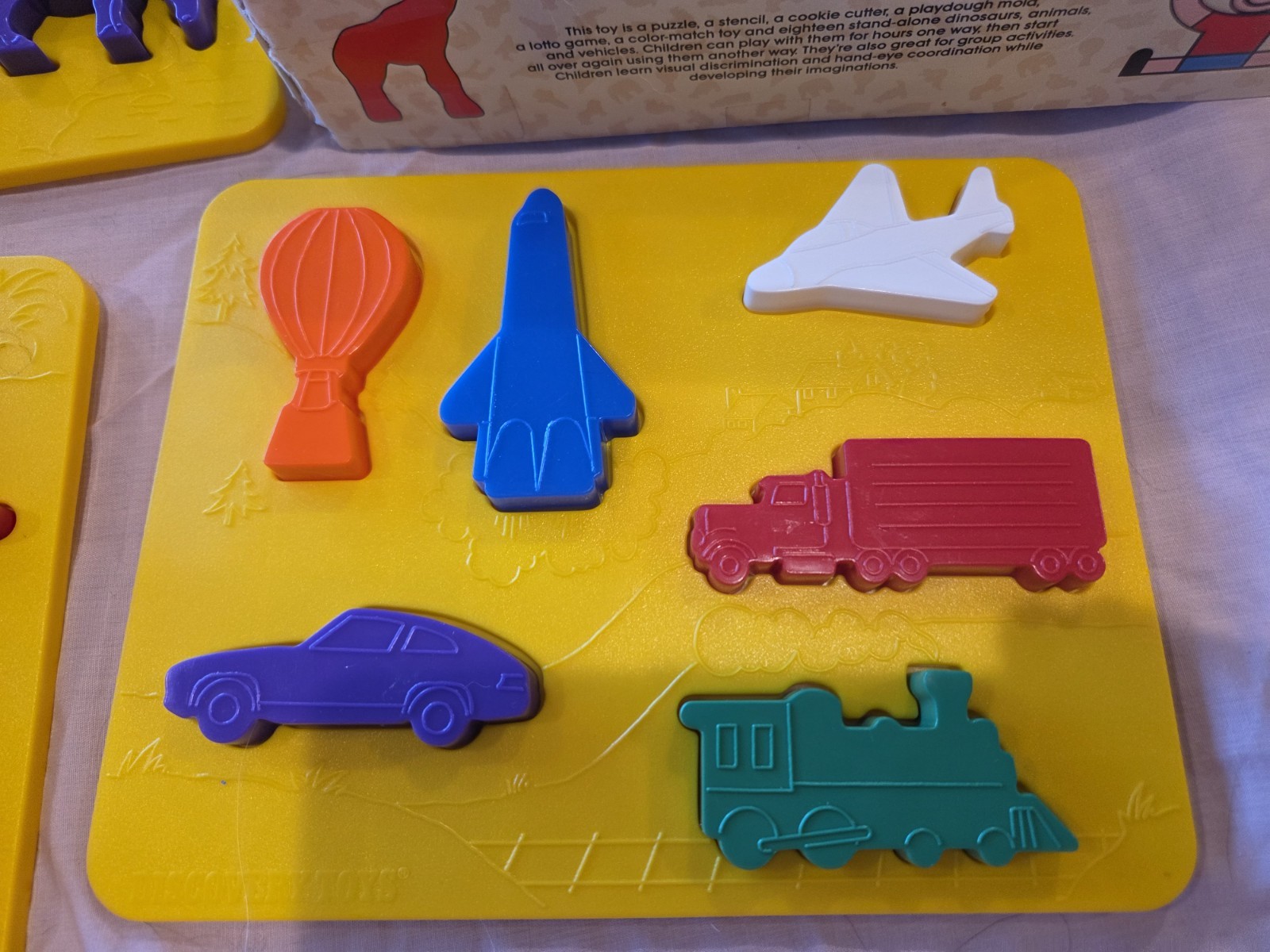 Discovery Toys Place & Trace Dinosaurs Animals Vehicles 1984 USA ~Complete Set!