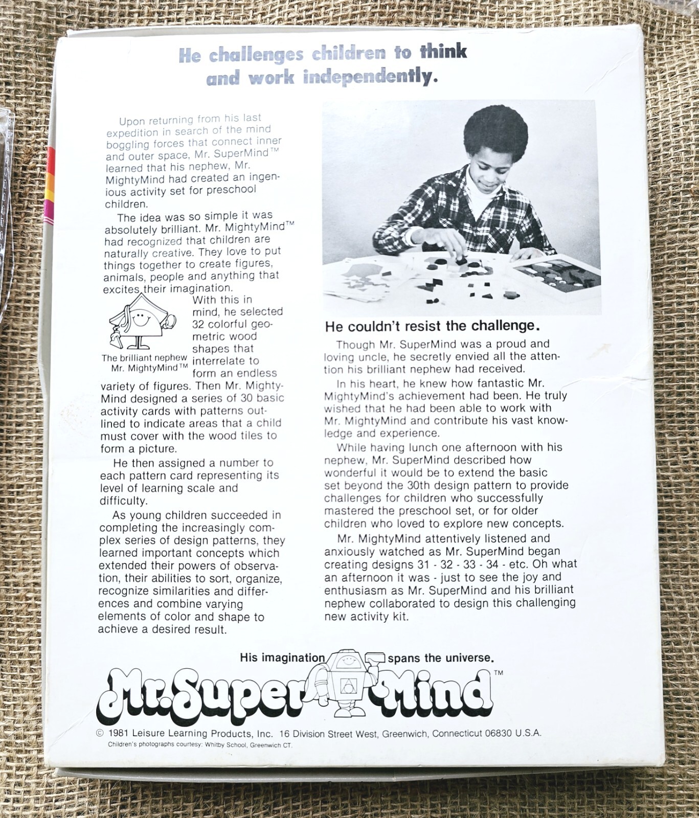 Vintage 1981 Mr Super Mind Leisure Learning Shape Activity Game Learning Aide