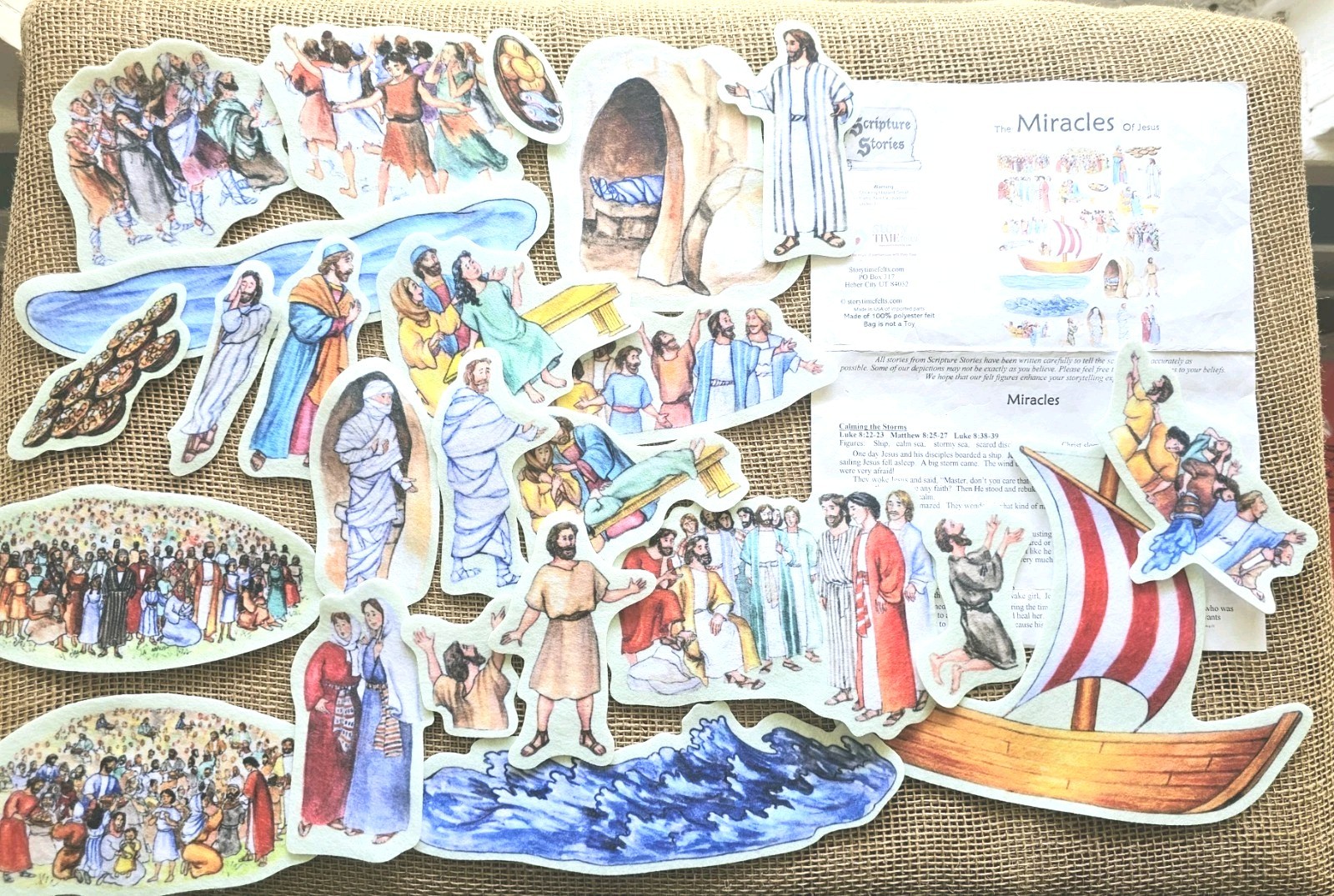 Scripture Stories Story Time 24pc Felts The Miracles Of Jesus Complete Set