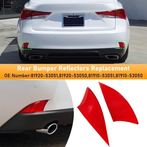 Rear Bumper Reflector Compatible with Lexus IS250 14-15 IS250 Rear Reflector
