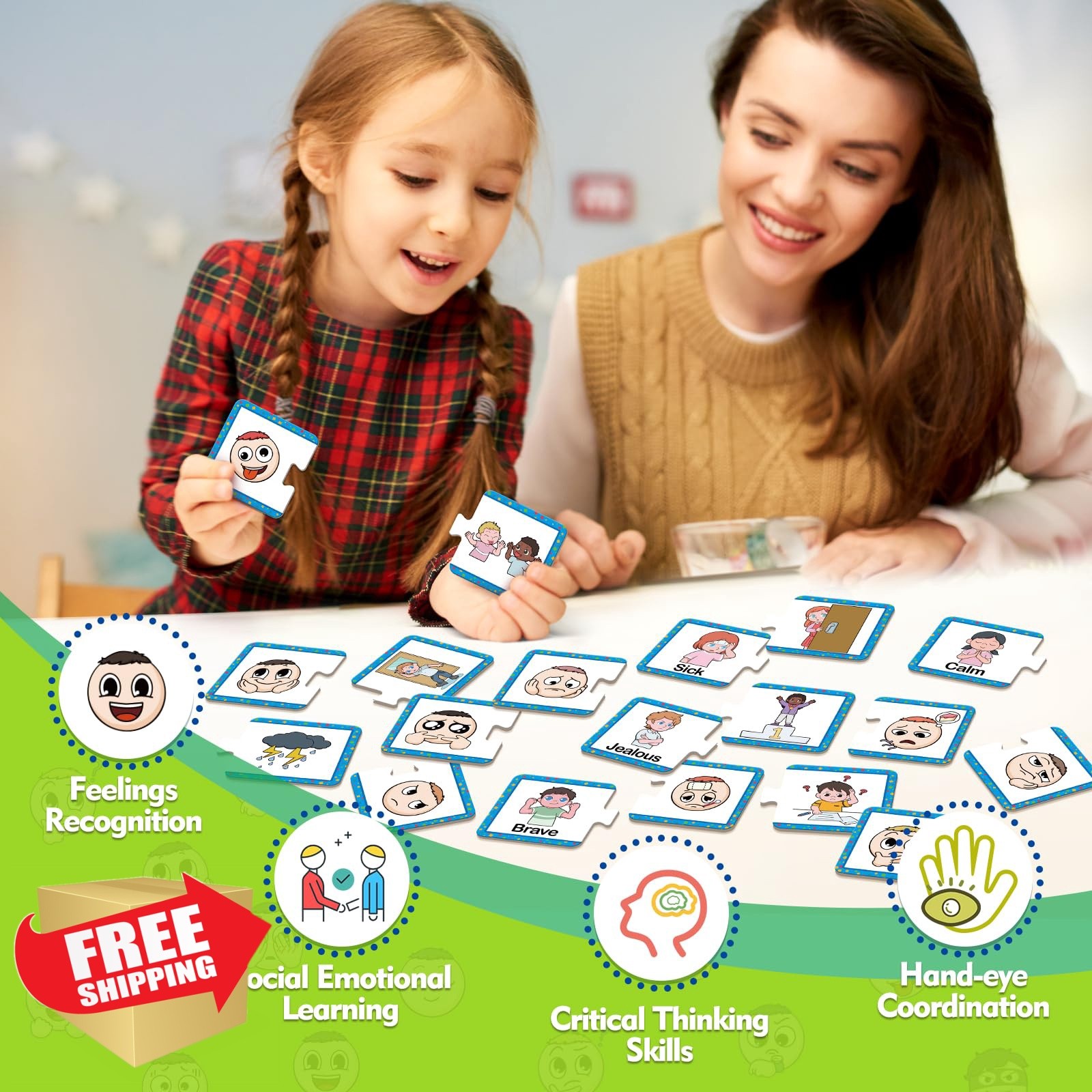 Kasfalci Feelings and Emotions Puzzle Cards
