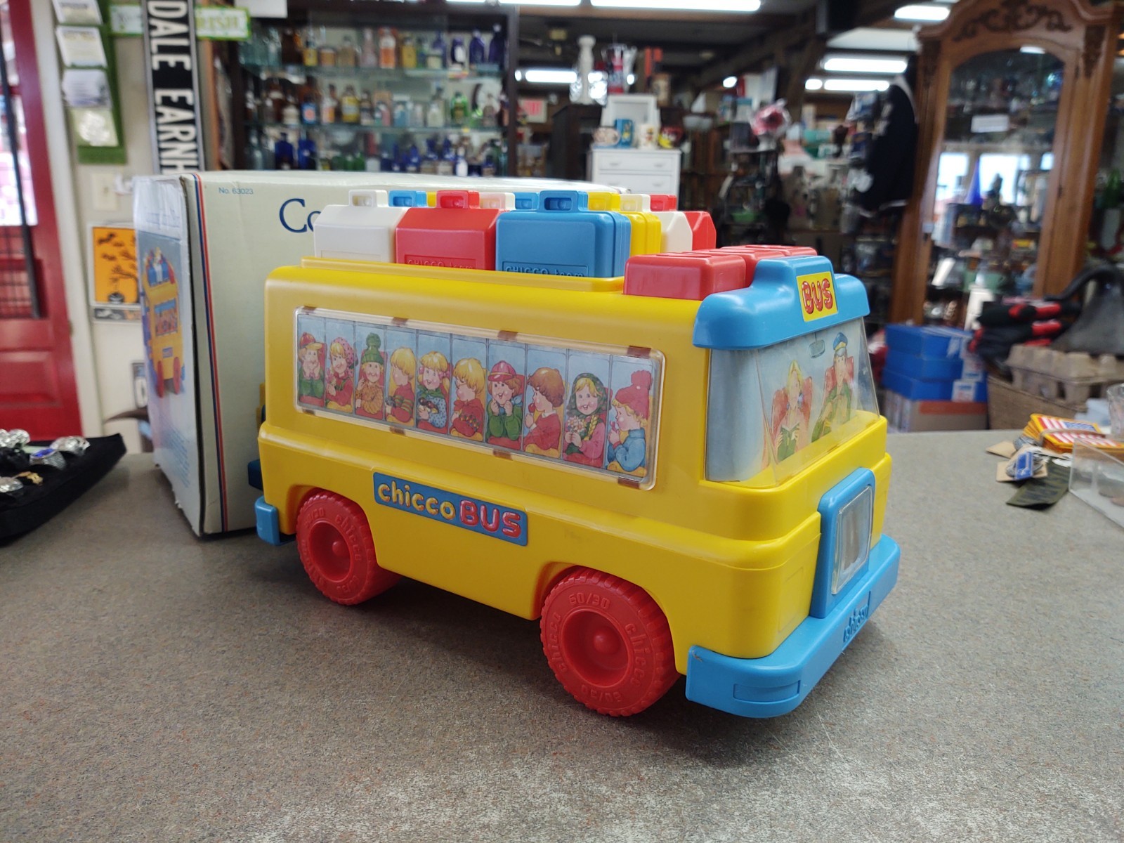 Vintage CHICCO Italy 63023 COUNTING Numbers SCHOOL BUS Complete – Original Box