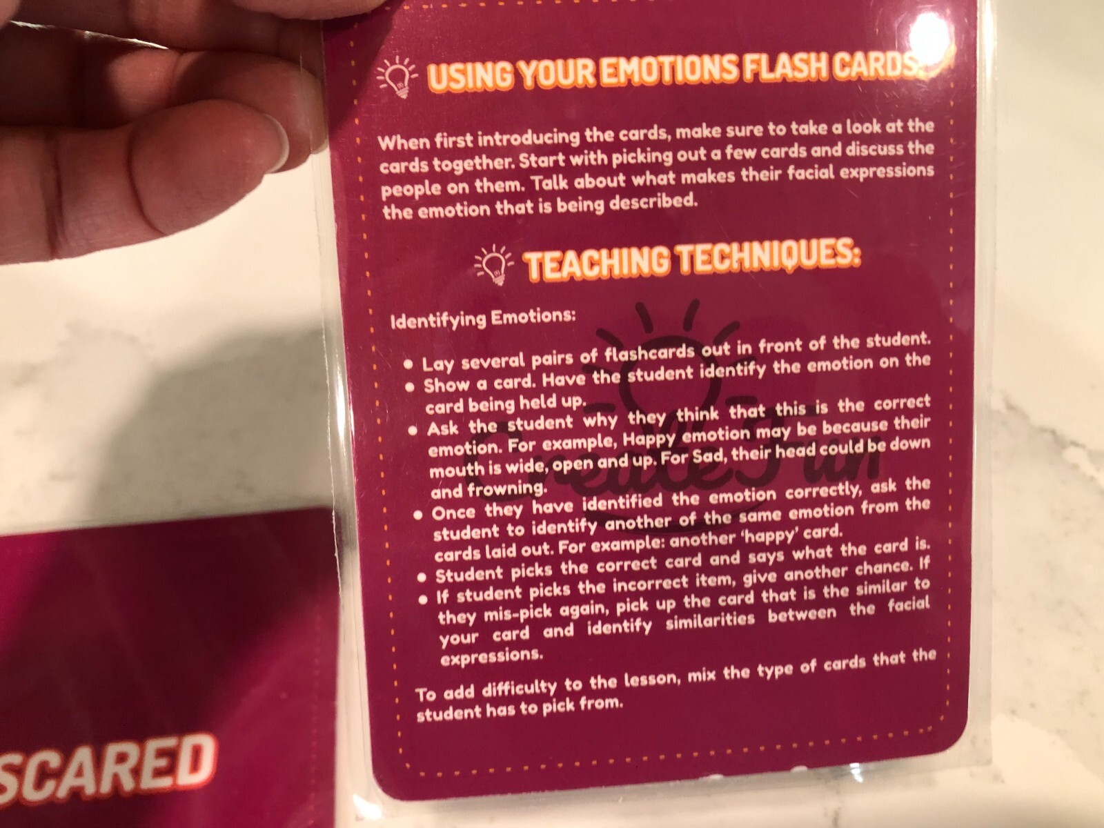 CreateFun Laminated Emotions 50 Flash Cards Autism Educational Pictures & Words