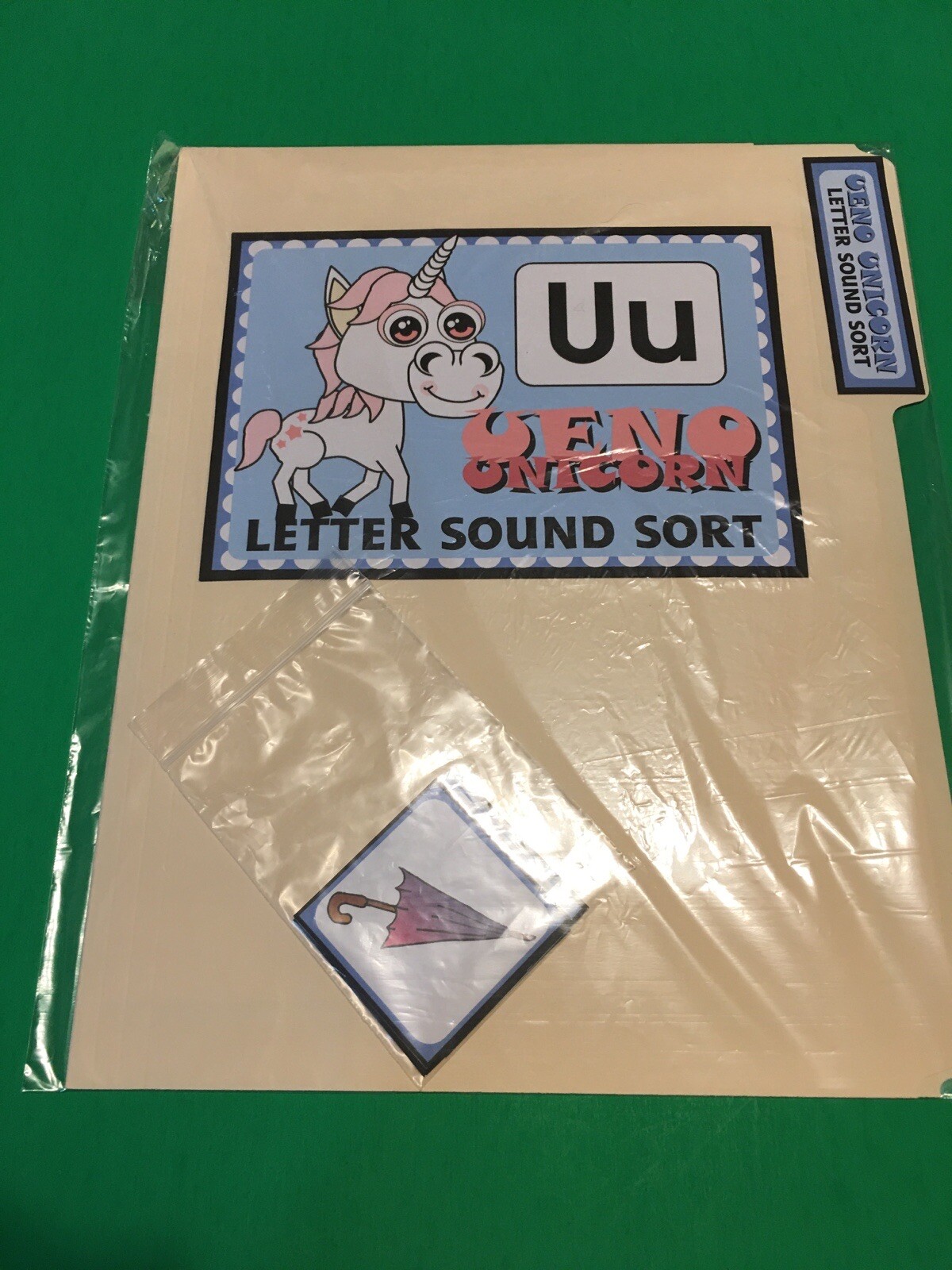 Ueno Unicorn – Letter Uu – DIY File Folder game – Printed / Uncut
