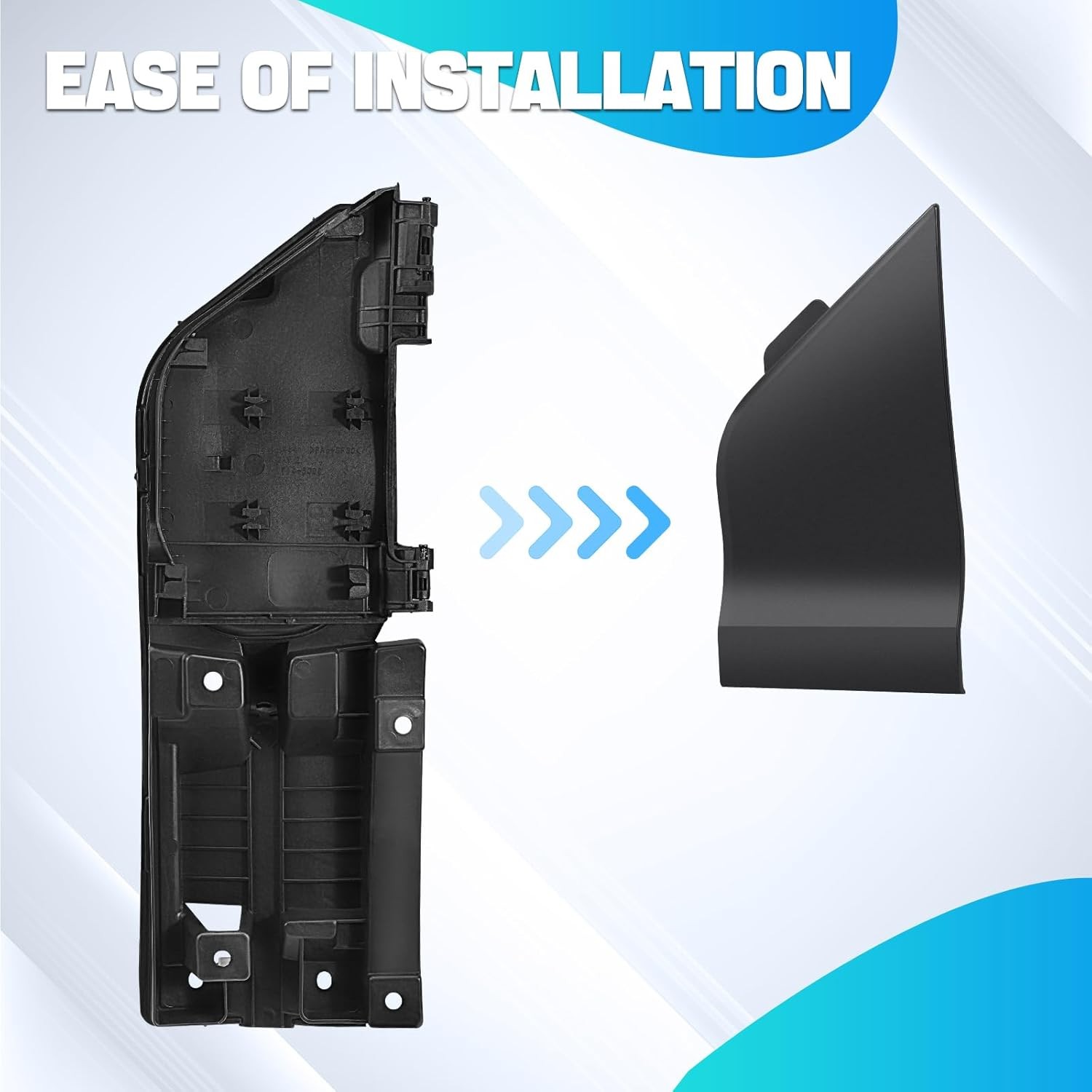 Fuel Gas Filler Door Housing Pocket Hinge Black Cover 2015-2022 OEM Fit