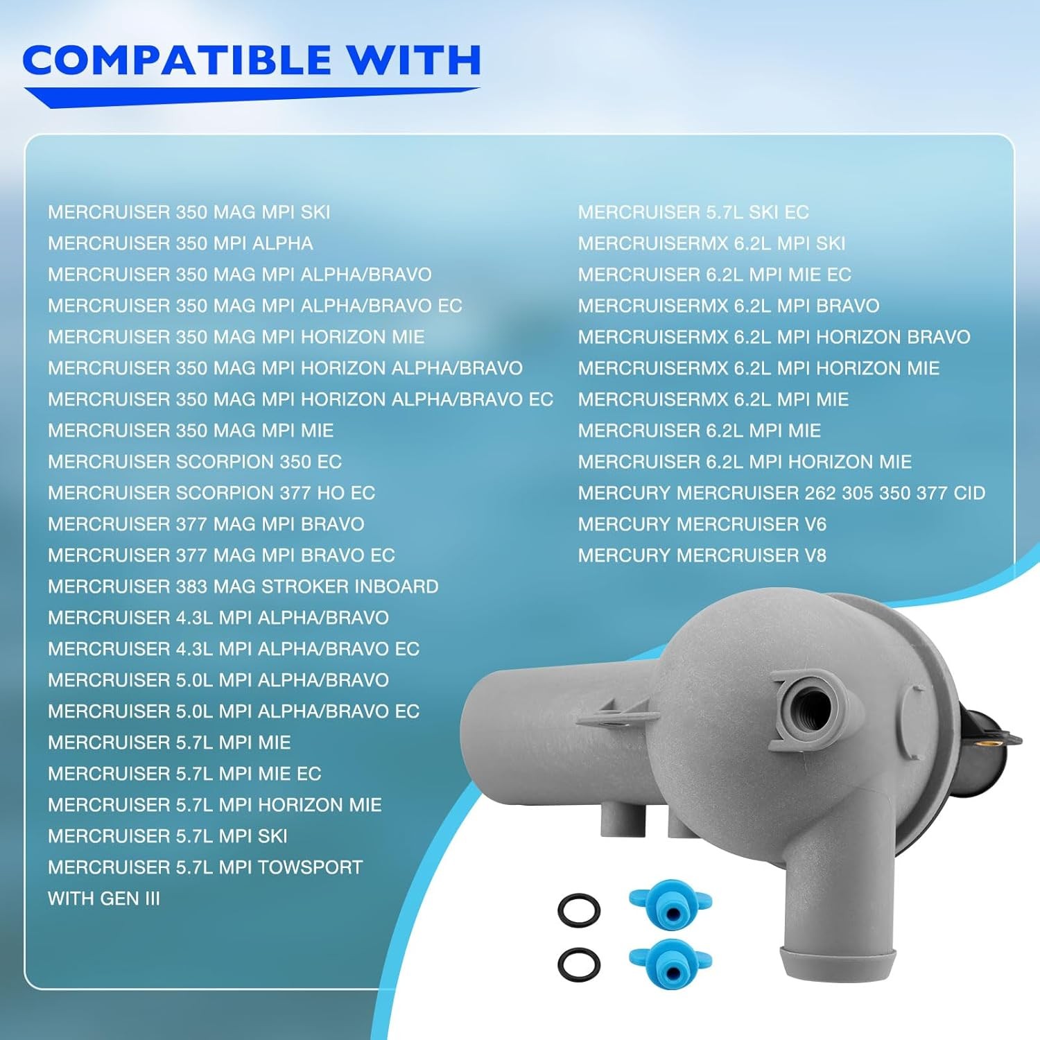 Water Drain Distribution Housings, Compatible with Mercury MerCruiser Mag 350