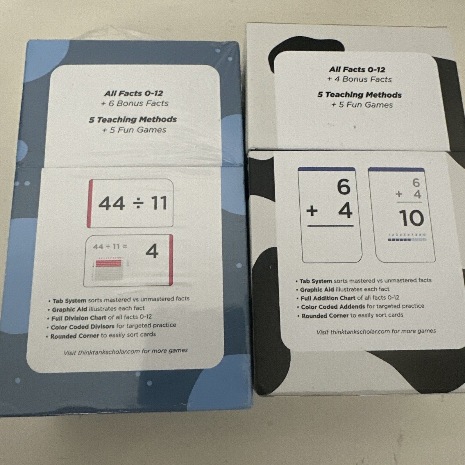 Think Tank Scholar Addition and Division Flash Cards Ages 8+ 335 Cards!