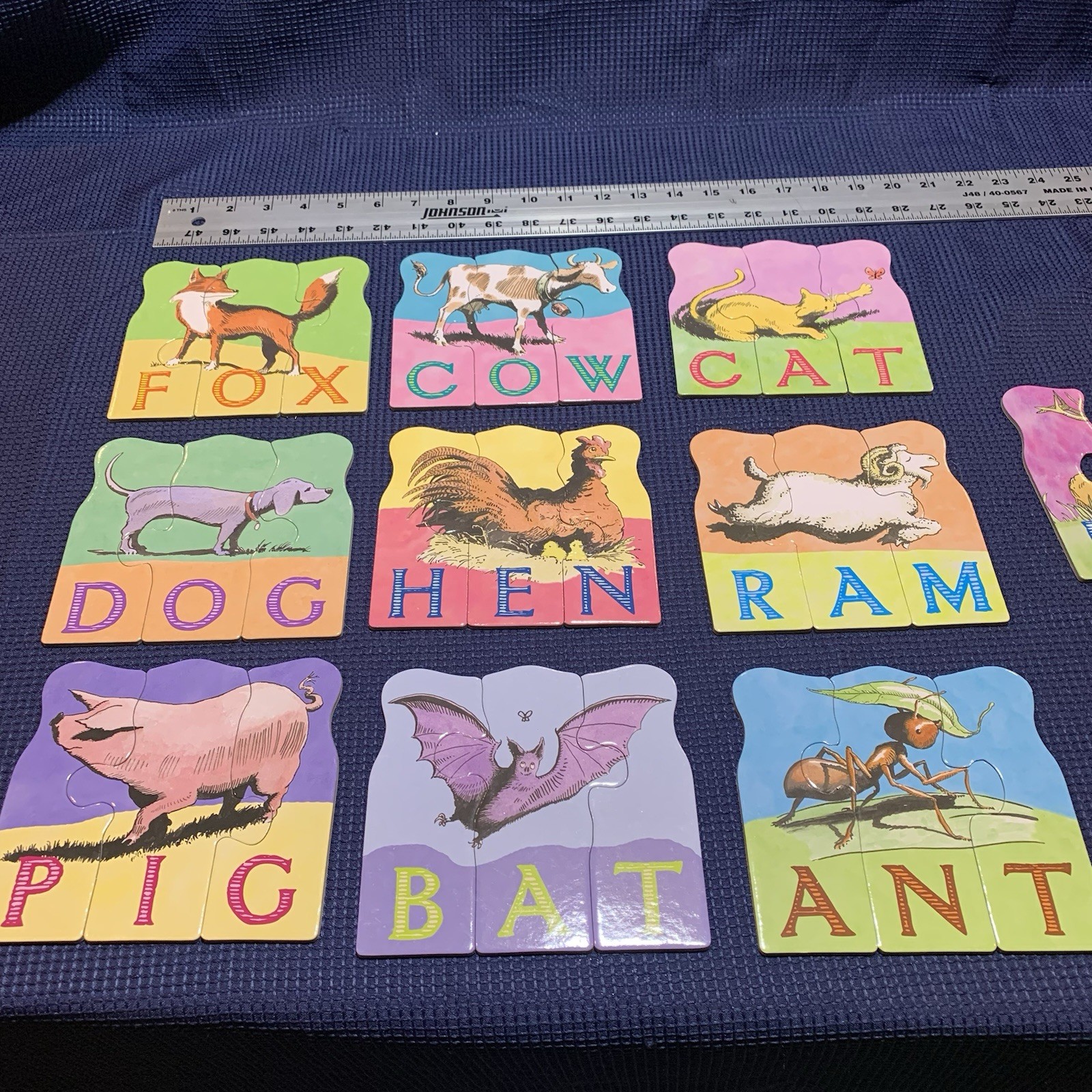 eeBoo Animal Spelling Puzzles – 10 puzzles 3 pieces each -Complete Free Shipping