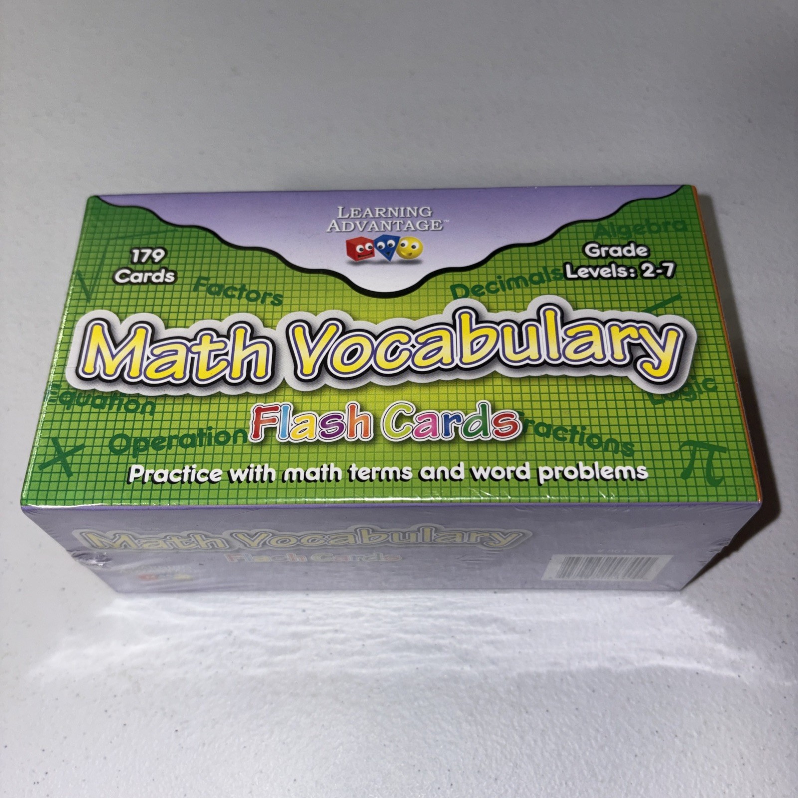 8612 Math Vocabulary Flash Cards Learning Advantage Grades 2-7 New Sealed US5