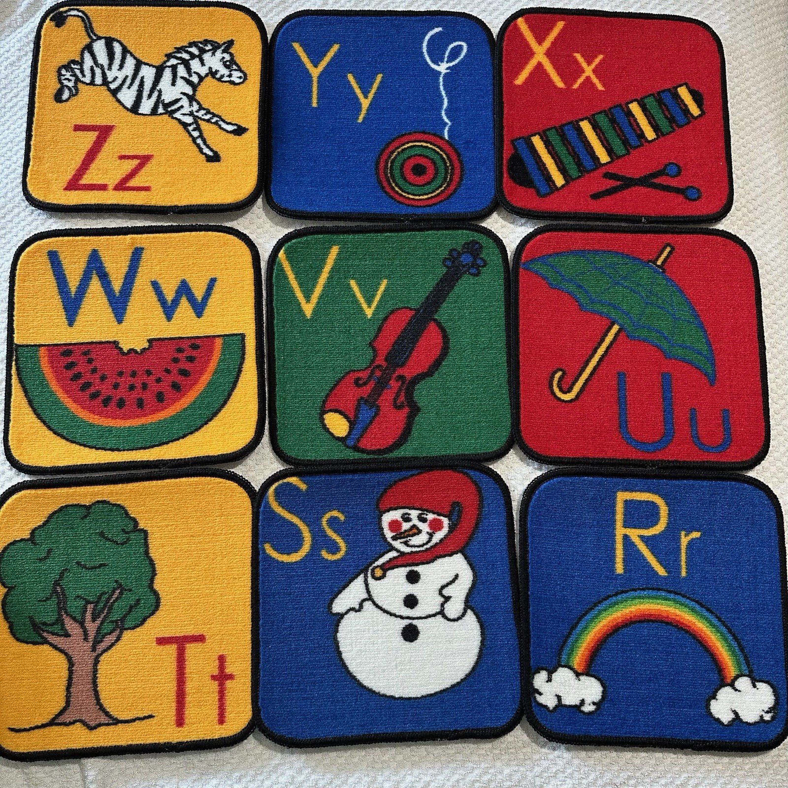 Alphabet Carpet Squares Kids Learning Home School 12 in