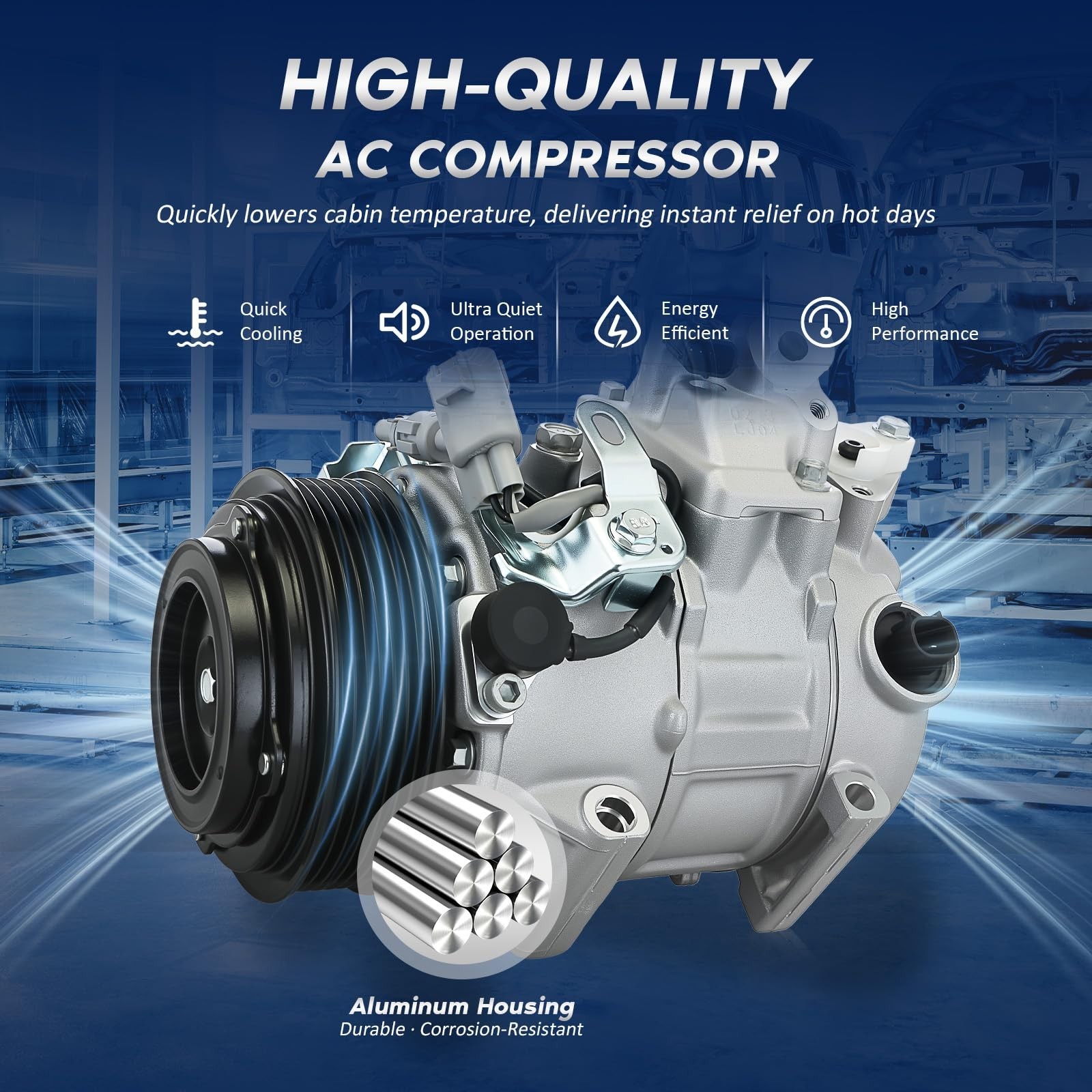 ﻿AC Air Conditioning Compressor for 2013-2018 Lexus ES350, for 2010-2015