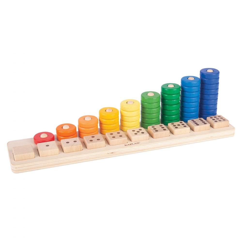 Kaplan Early Learning Colorful Wooden Stack and Sort Board