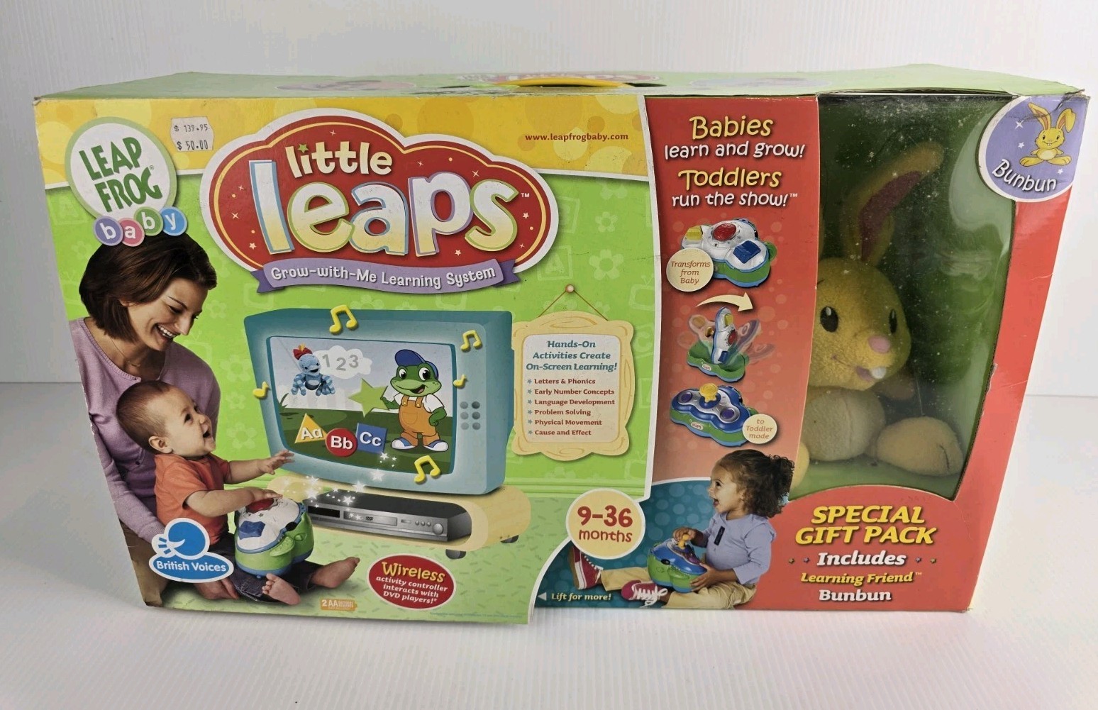 LeapFrog Little Leaps Grow-with-Me Learning System 9-36M Gift Pack Bunbun NEW