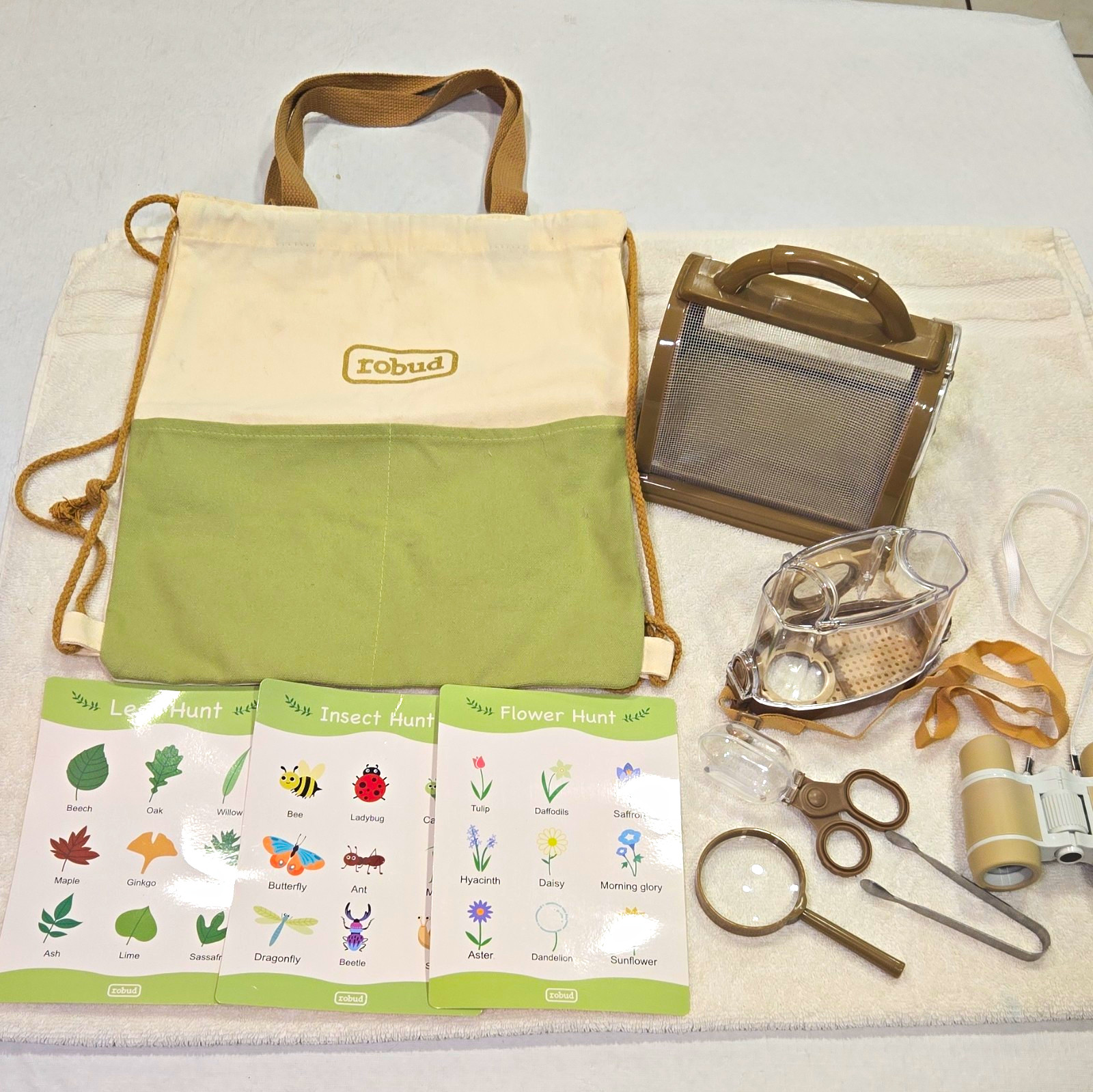 Robud Nature Explorer Educational Toy Set w/ Backpack, Binoculars, Hunt Cards