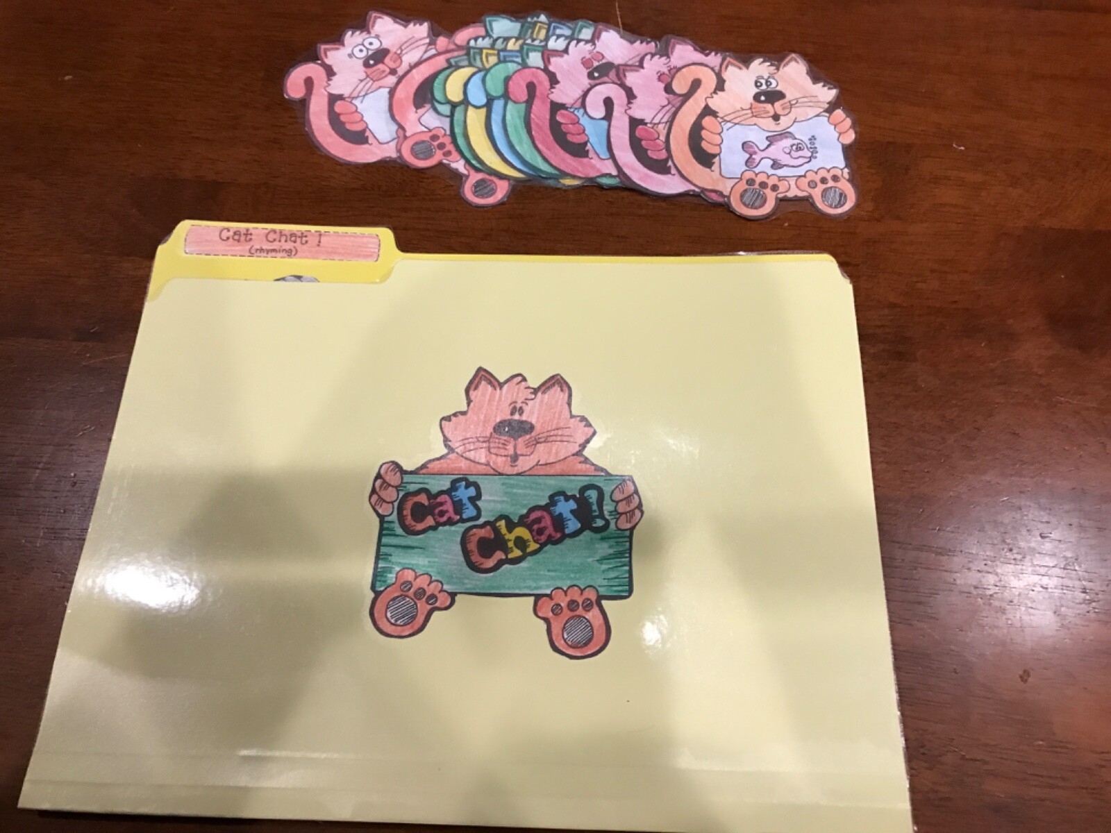 Cat Chat! Rhyming Grade preK language arts file folder game teacher