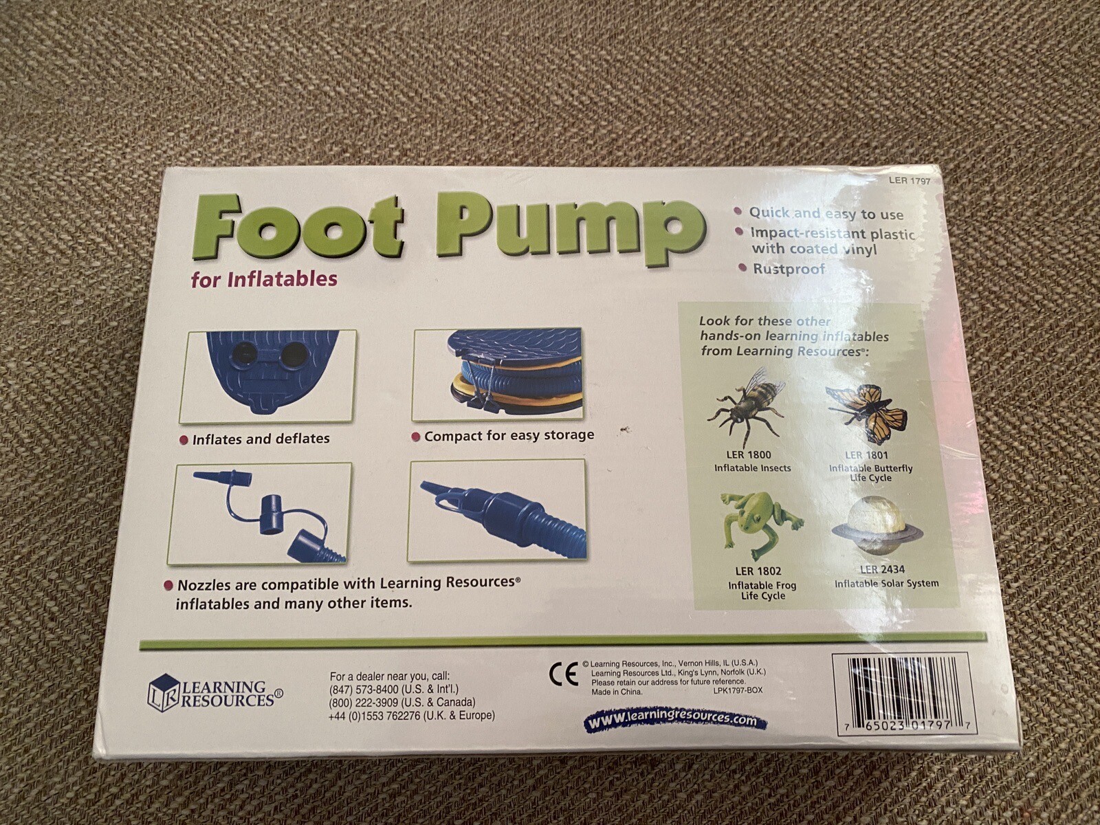 Learning Resources Foot Pump For Inflatables Brand New Sealed