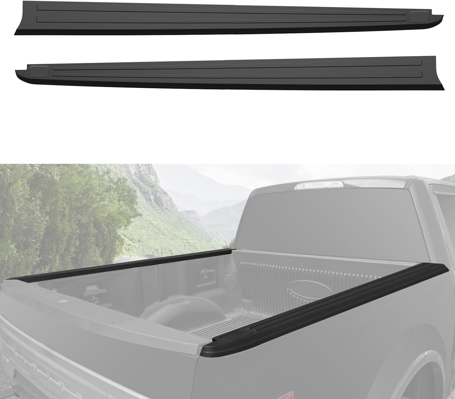 Side Bed Rail Caps 5.5′ Protector for Ford F150 2015-2020 Accessories, Combined