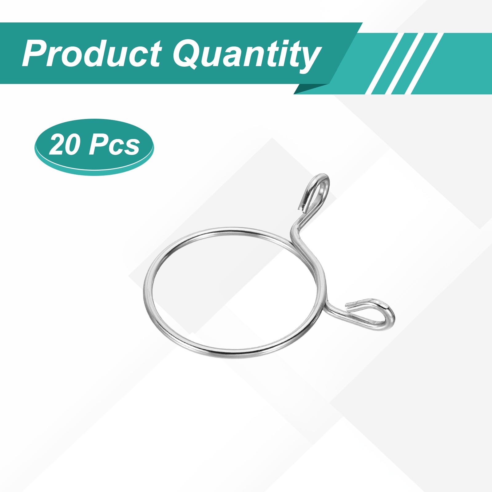 20Pcs 50mm ID 57mm OD Fuel Line Hose Clips Spring Clips Clamps Silver