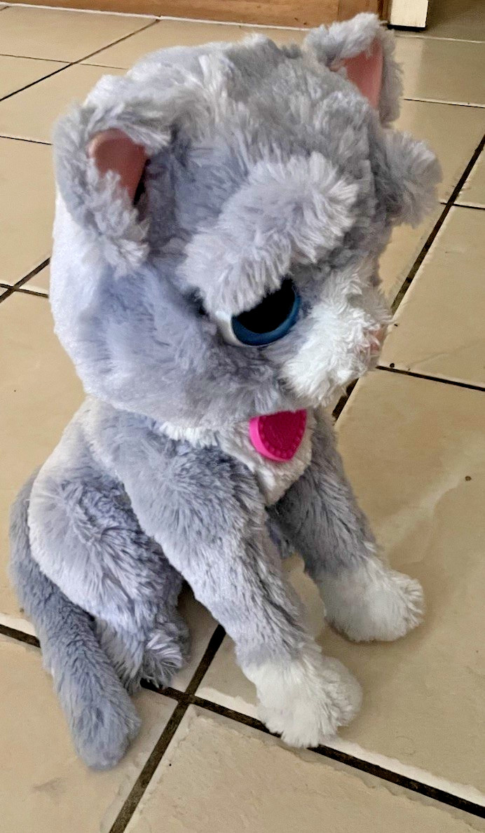 Fur Real Friends Bootsie Interactive Cat Grey White Plush Kitty With Batteries