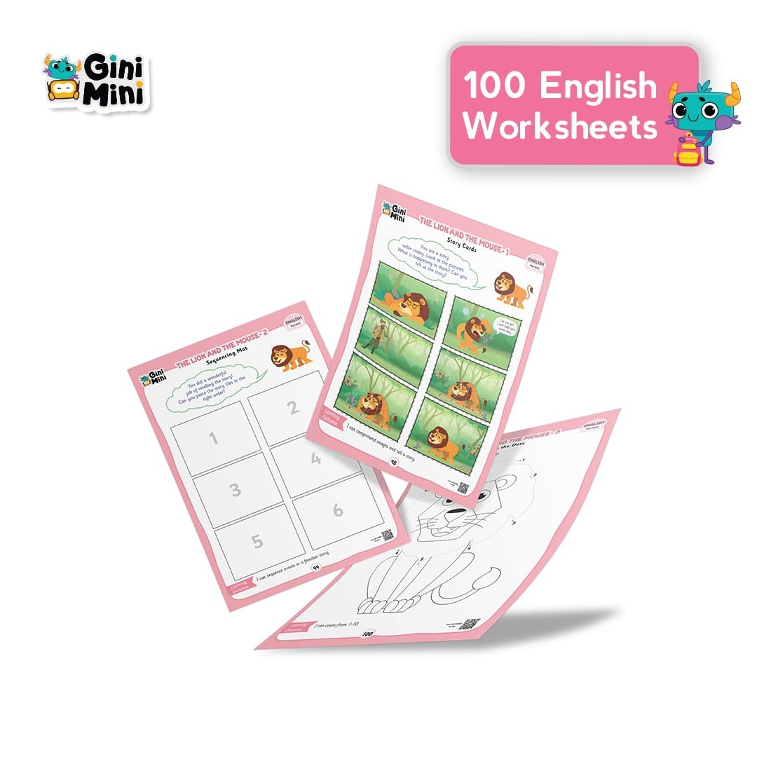 300 Nursery Worksheets (English, Maths, Science, & EVS) with Stickers & Index…