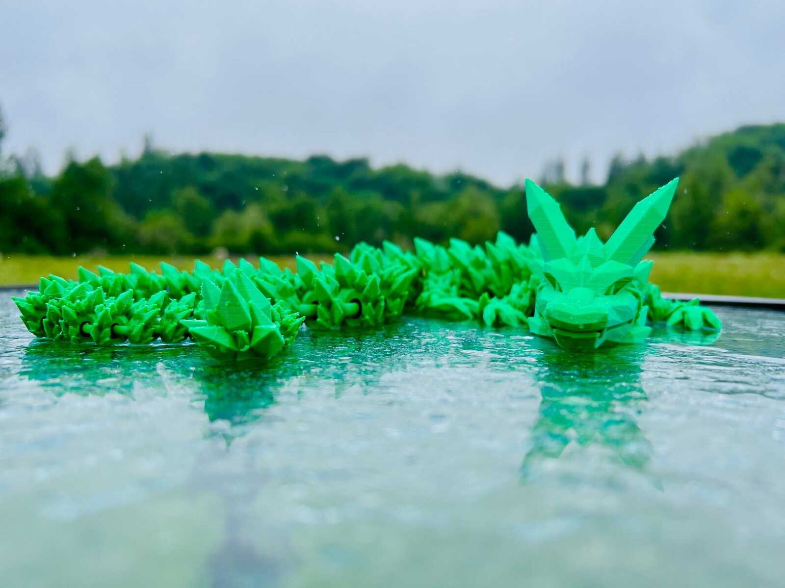 Crystal Dragon 3D Printed 24” Flexi Articulated Fidget Toy