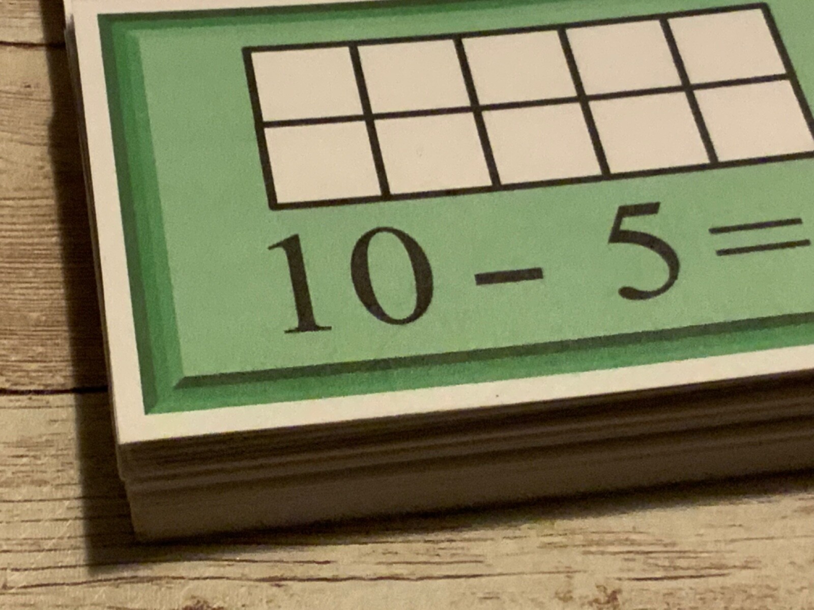 Subtraction Facts Ten Frame Cards – 56 Dry Erase Laminated Card – Kindergarten