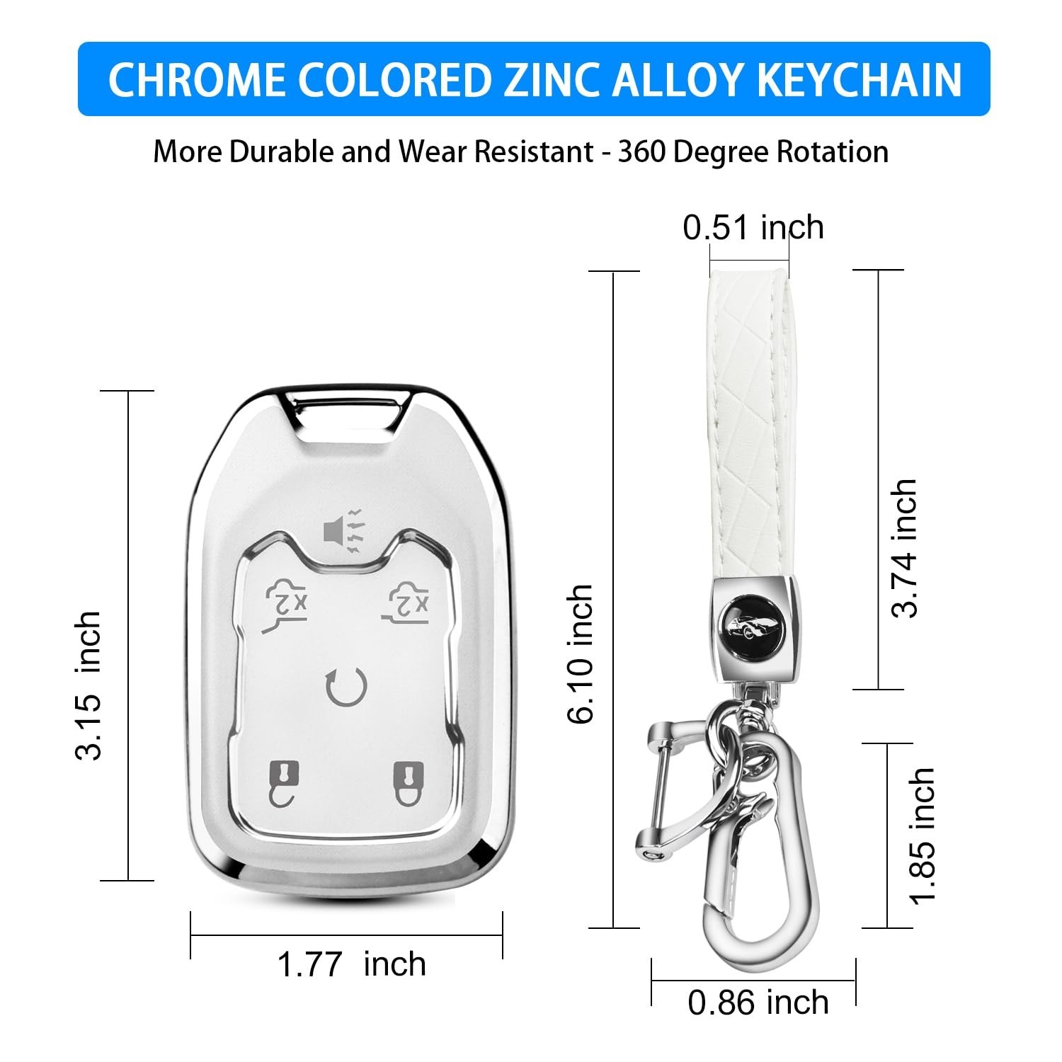 QBUC for Chevy Key Fob Cover, Key Fob Case for Chevy Suburban Tahoe, GMC, Sie…