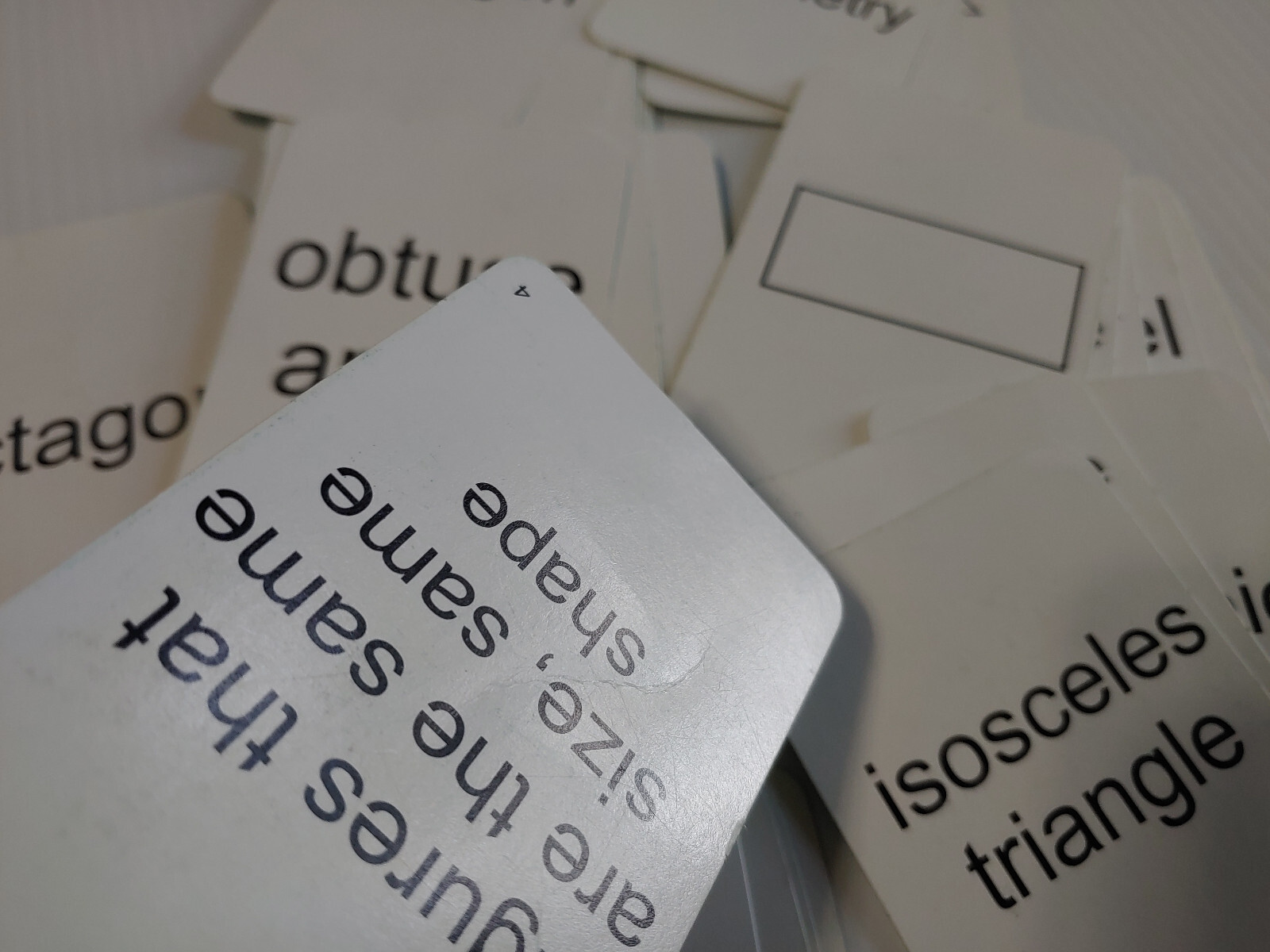 hands on Learning Geometric Concentration Cards grade 3-6 for at risk students