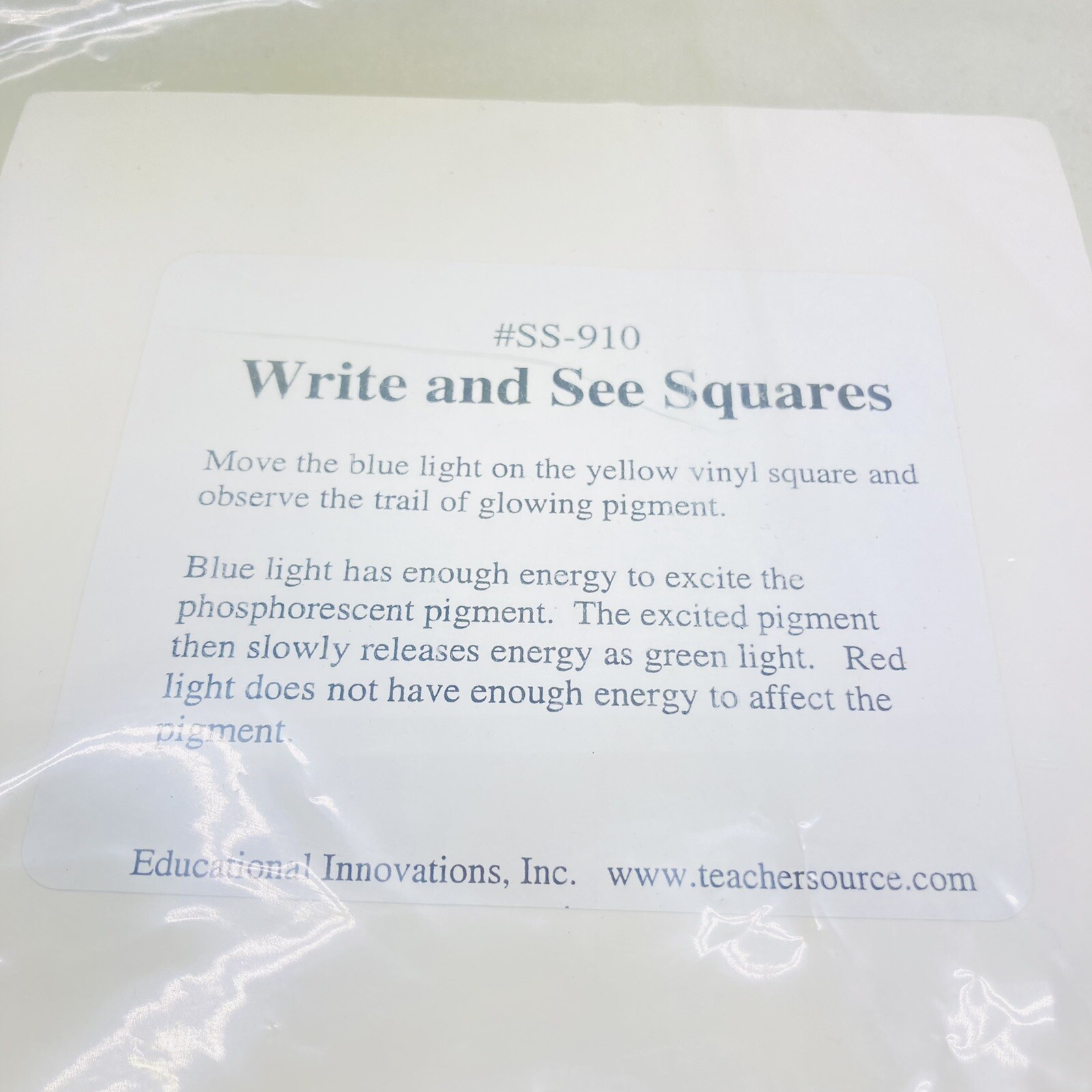 Educational Innovations Write & See Squares #SS-910 Fun Drawing Light Board •VG‼