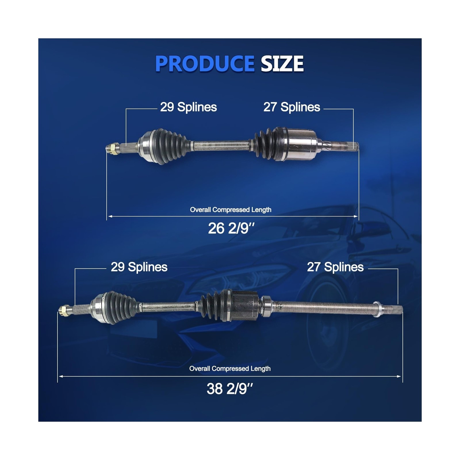 CV Axle Assembly – Fit For Nissan Rogue 2008-2015, AWD 2.5L, Set of 2