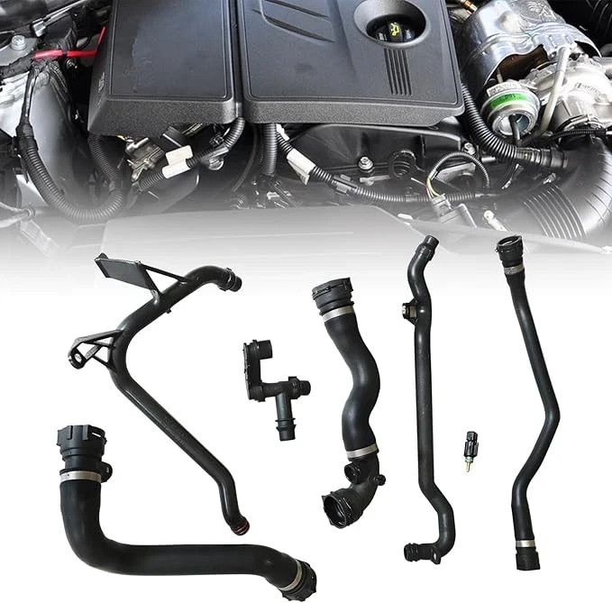 FZJDSD 7Pcs Set Expansion Tank Coolant Radiator Hose Kit Compatible with BMW