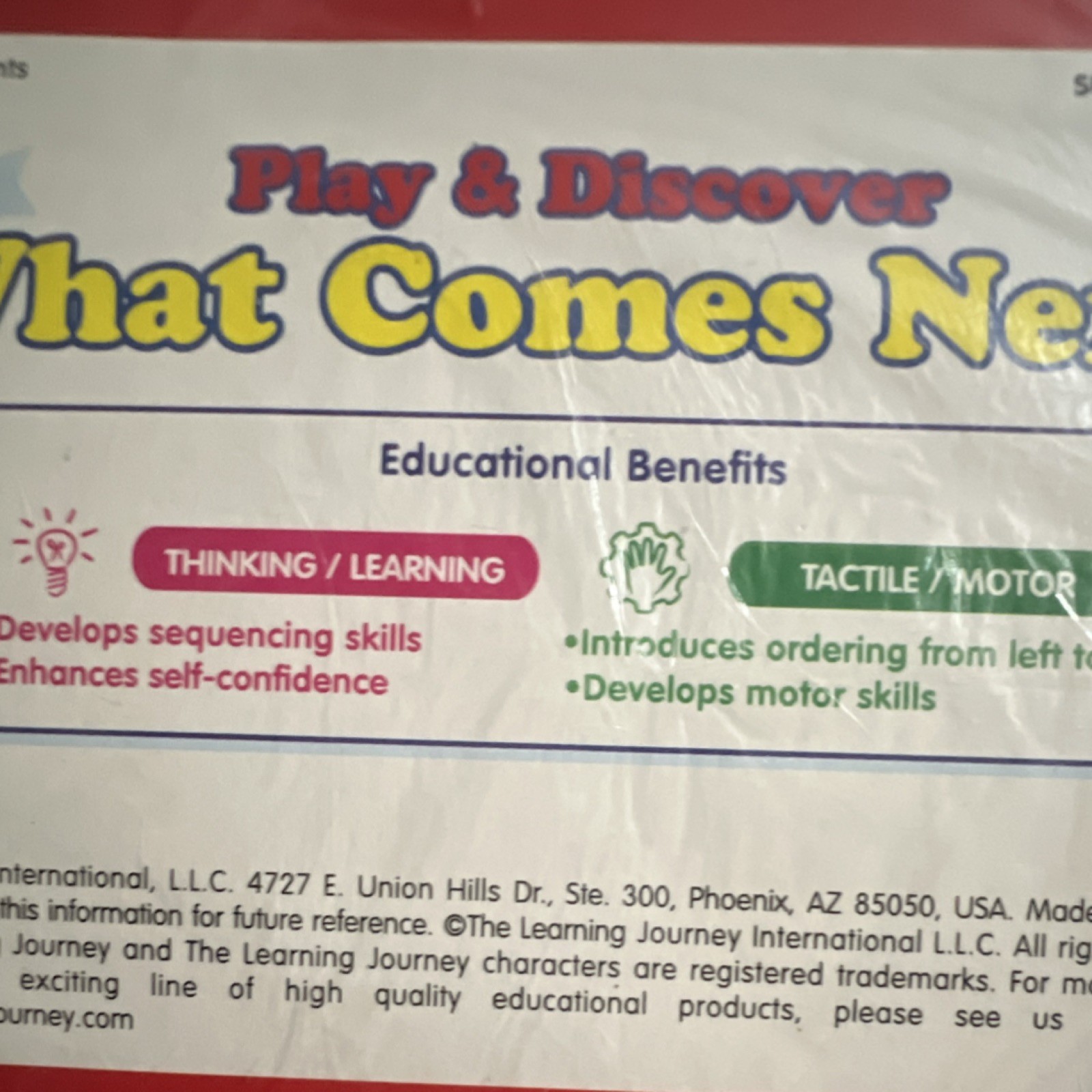 The Learning Journey Play & Discover What Comes Next? Sequencing Puzzle Ages 3+