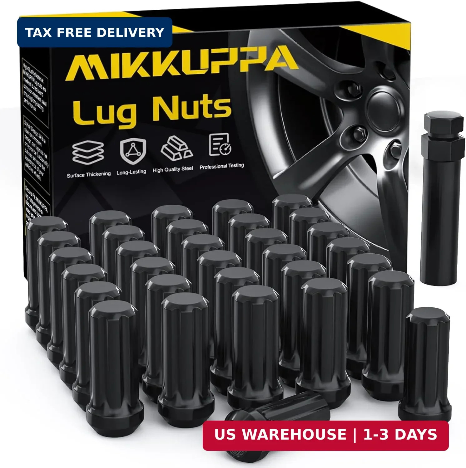 MIKKUPPA 32PCS 9/16-18 Wheel Lug Nuts – Replacement for 2002-2010 Dodge Ram 1500