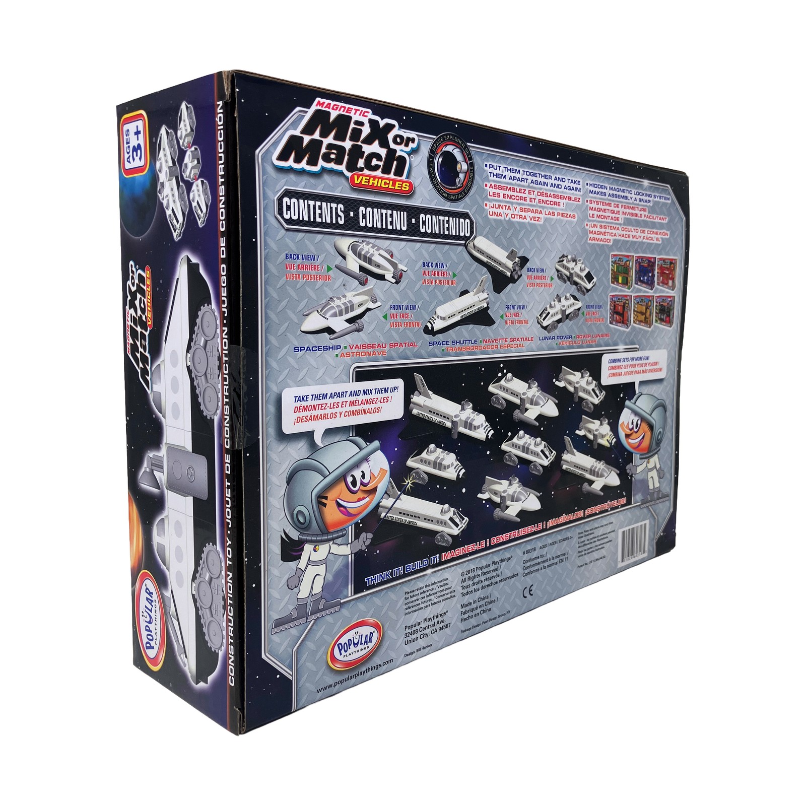 New – Popular Playthings Magnetic Mix or Match Vehicles: Space Explorer Set