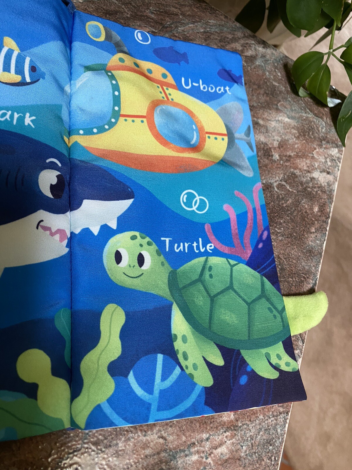 hahaland Baby Book 0-6 Months Touch Feel First Cloth Crinkle Soft Marine Animals