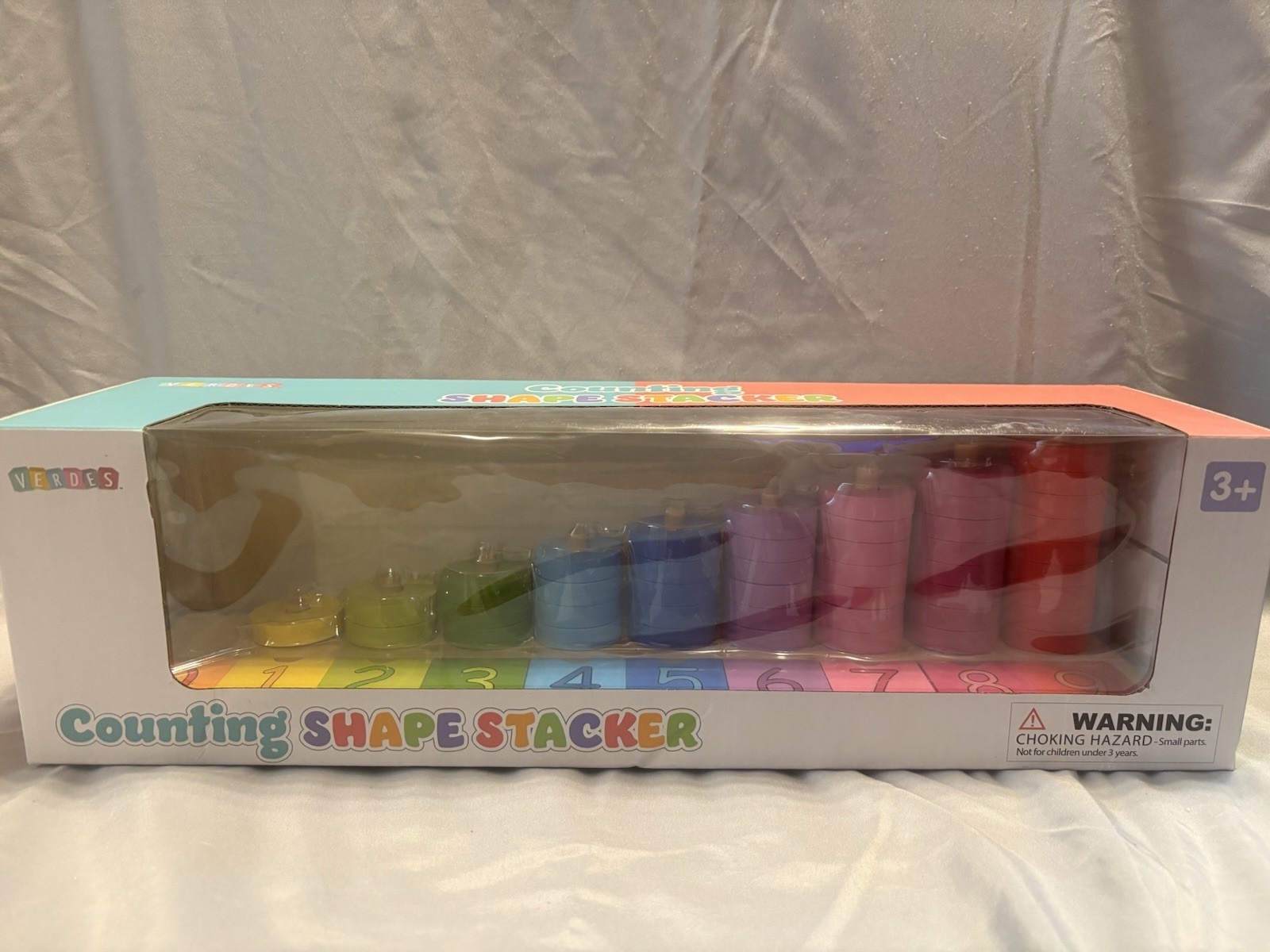 Verdes Counting Shape Stacker Numbers Stacking Toy Multicolor Ages 3-4