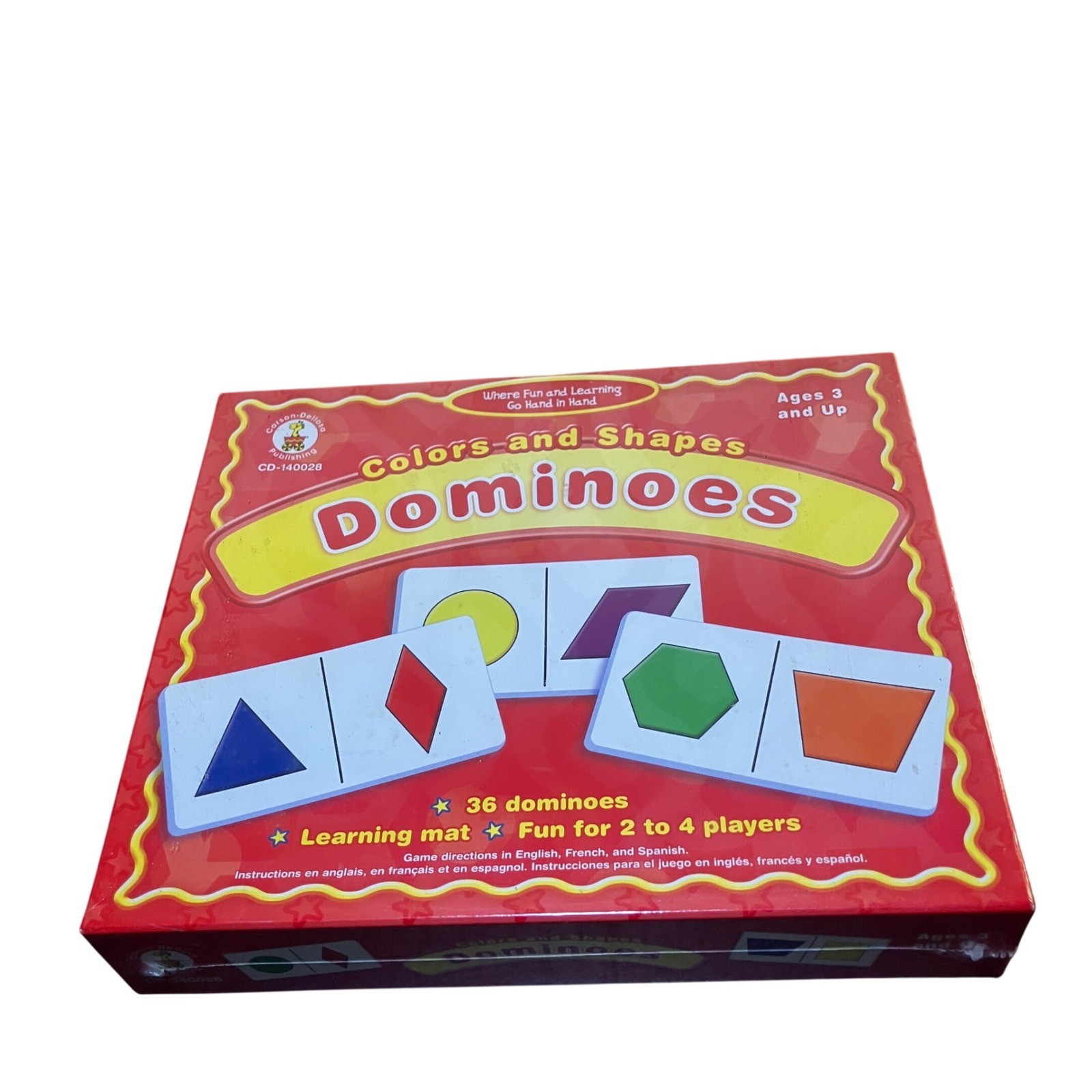 Carson Dellosa Colors and Shapes Dominoes Learning Game Ages 3 and up Cognitive