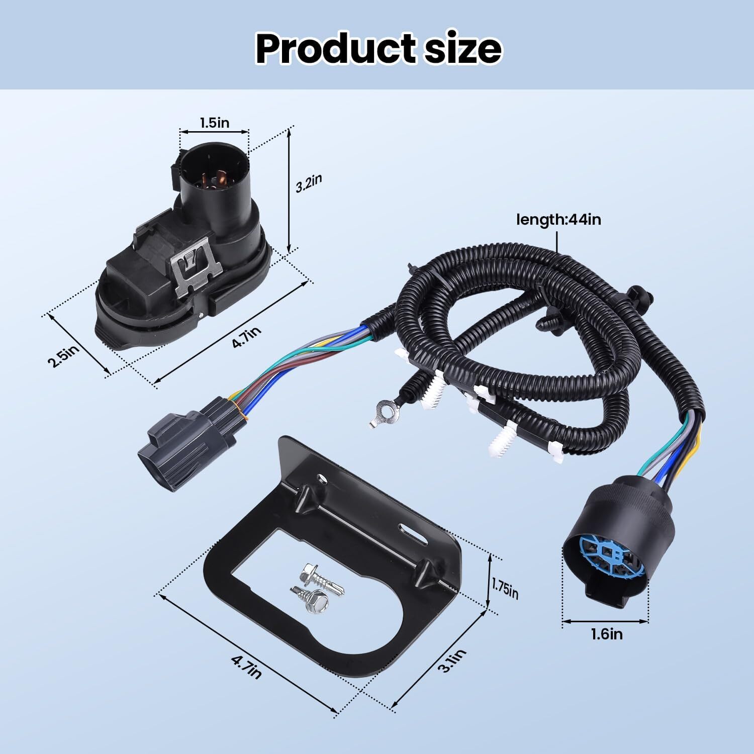 CK4T-13B576-KE Trailer Tow Rear Bumper Wiring Connector Harness Kit Fit for Ford