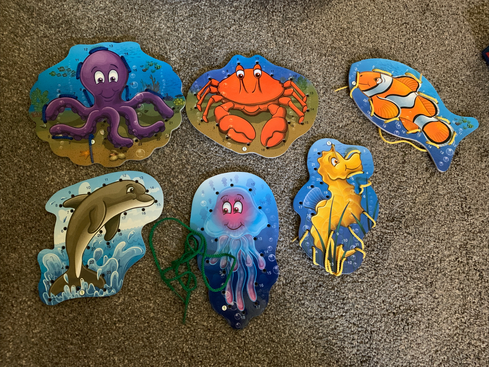 Lauri Dot to Dot Lacing Cards: Ocean Animals With Sewing Cards Boxes Lot
