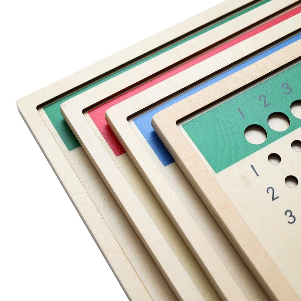 Kghios Montessori Long Division Medium, White, Gray, Black, Green, Blue, Red