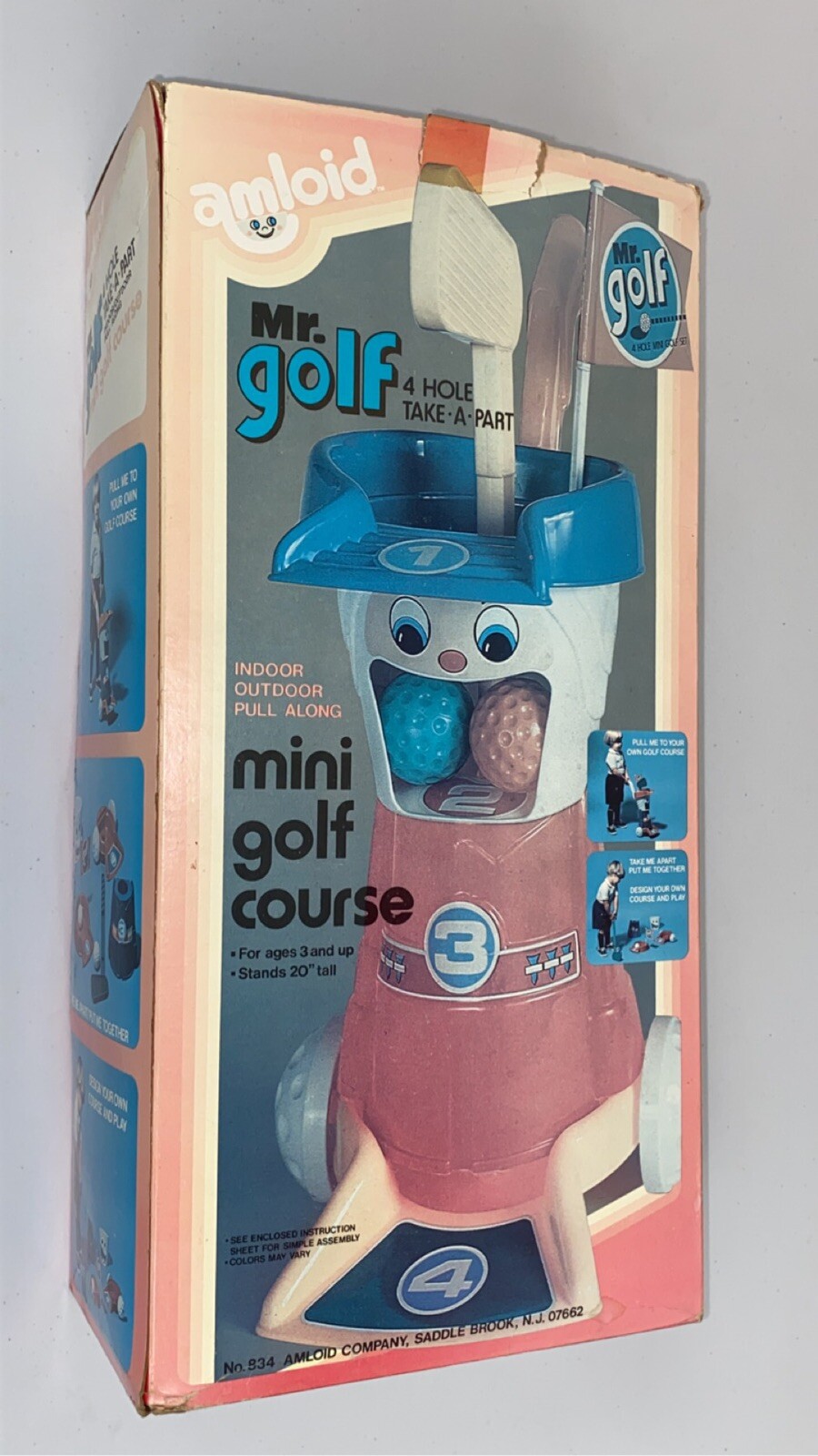 1980s Amloid Vintage Toy Mr. Golf 4 Hole Take-A-Part Mini Golf Course NIB Sealed