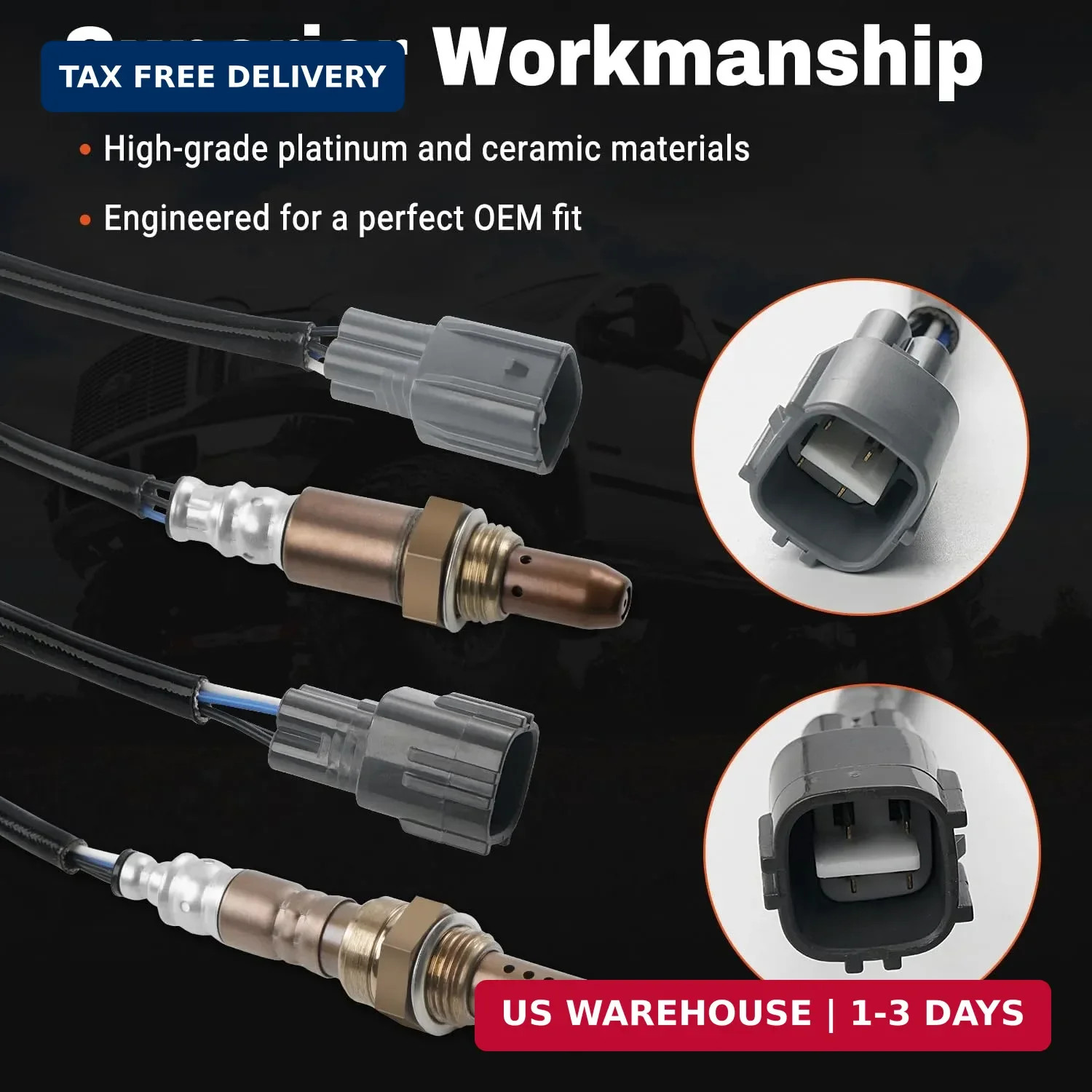 2 PCS Oxygen Sensor Upstream Downstream O2 Sensor Compatible with 2005-2011 Toyo