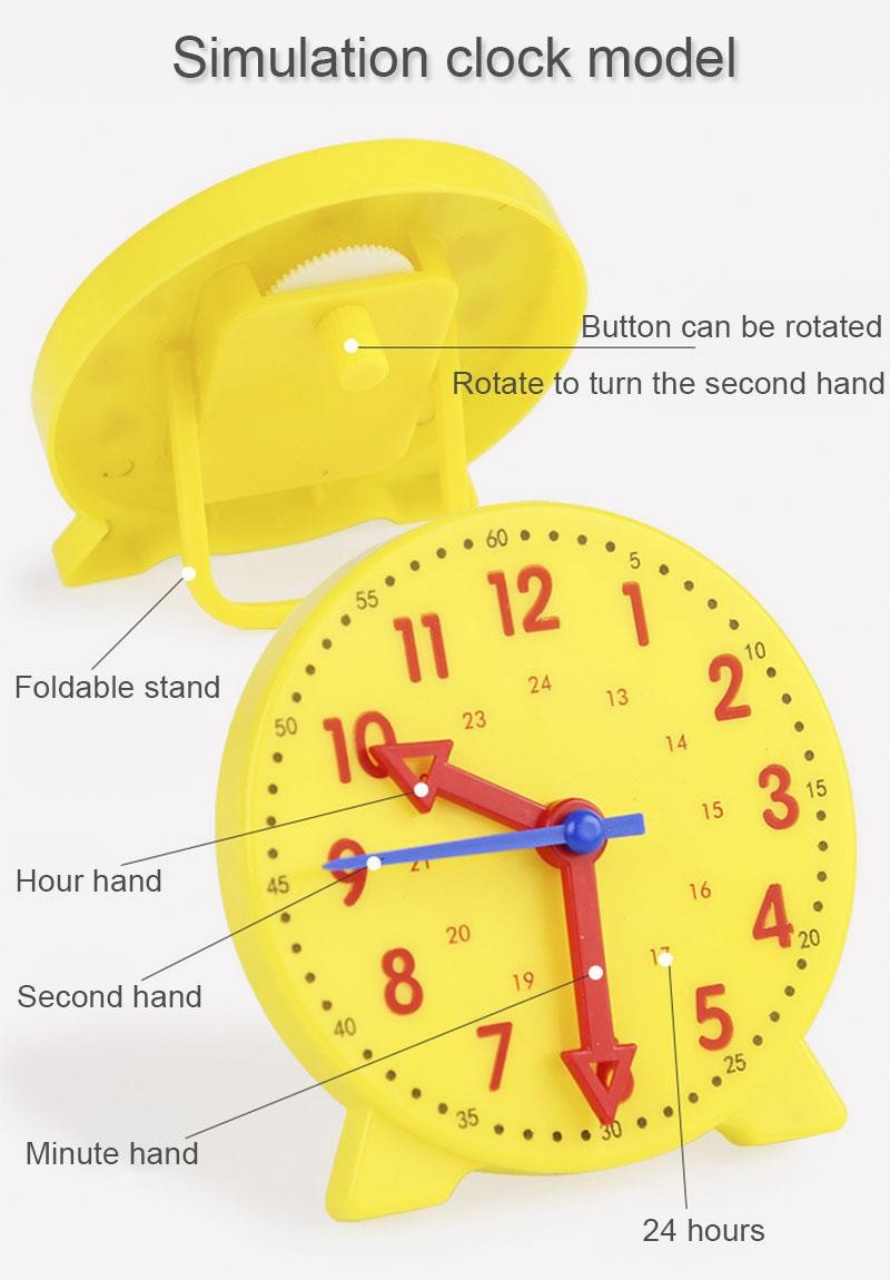 Children Time Learning Clock Puzzle Montessori Educational Matching Toy